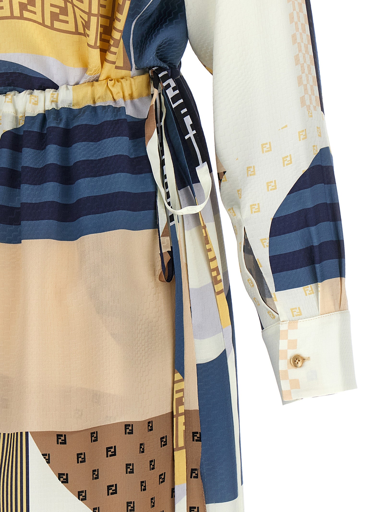 Fendi Multicolor Silk Midi Dress - Exquisite Haute Couture Elegance