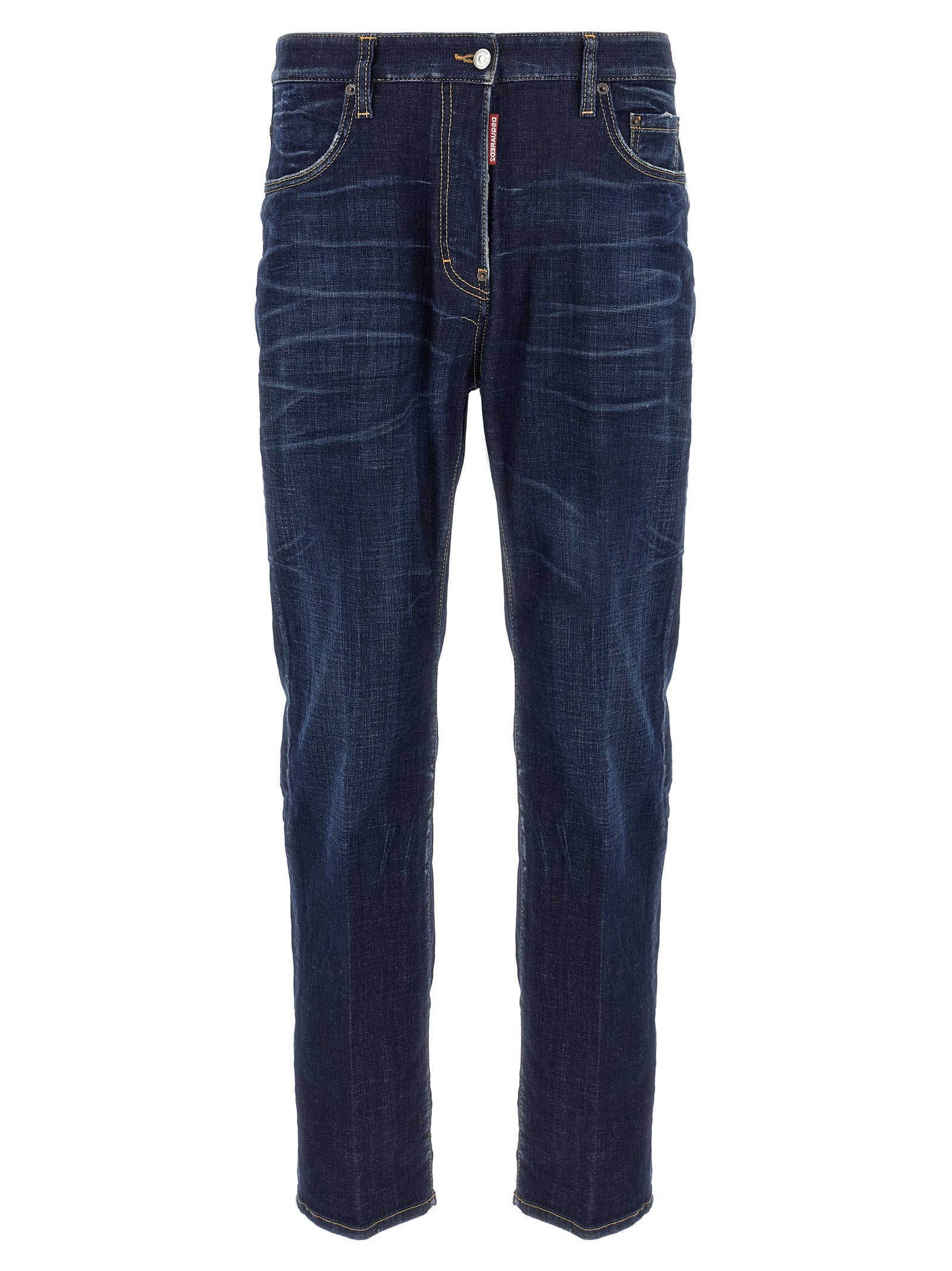 Dsquared² Blue Cotton Straight-Leg Jeans - Designer Luxury Denim