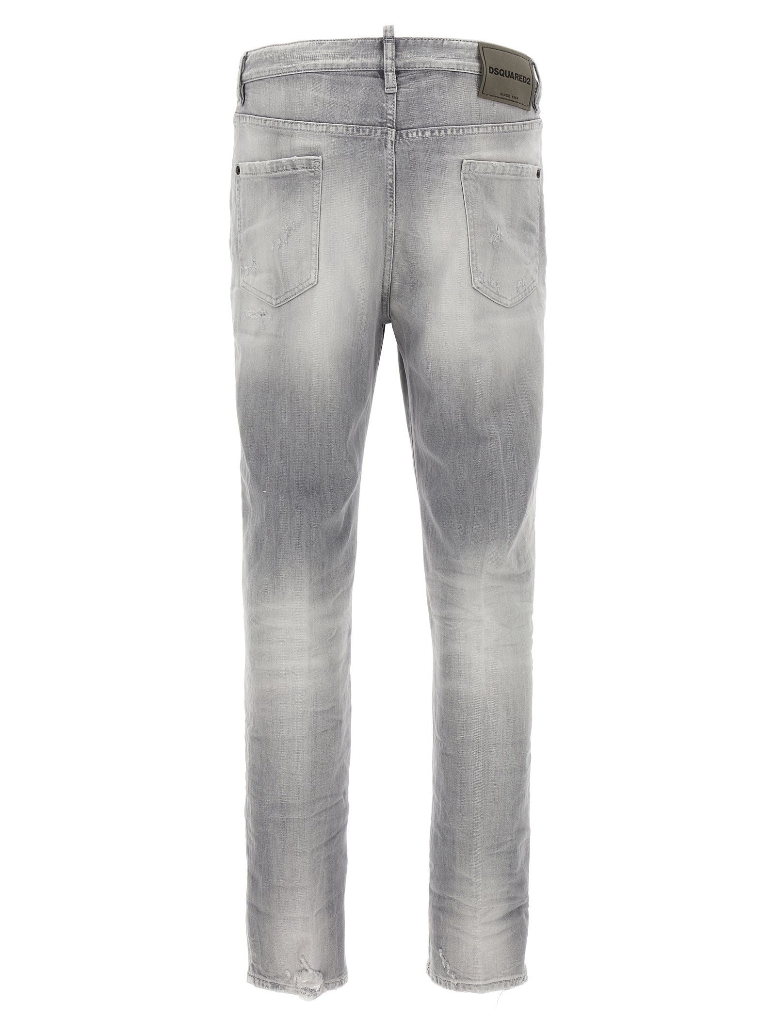Dsquared² Gray Cotton Straight-Leg Jeans - Designer Couture