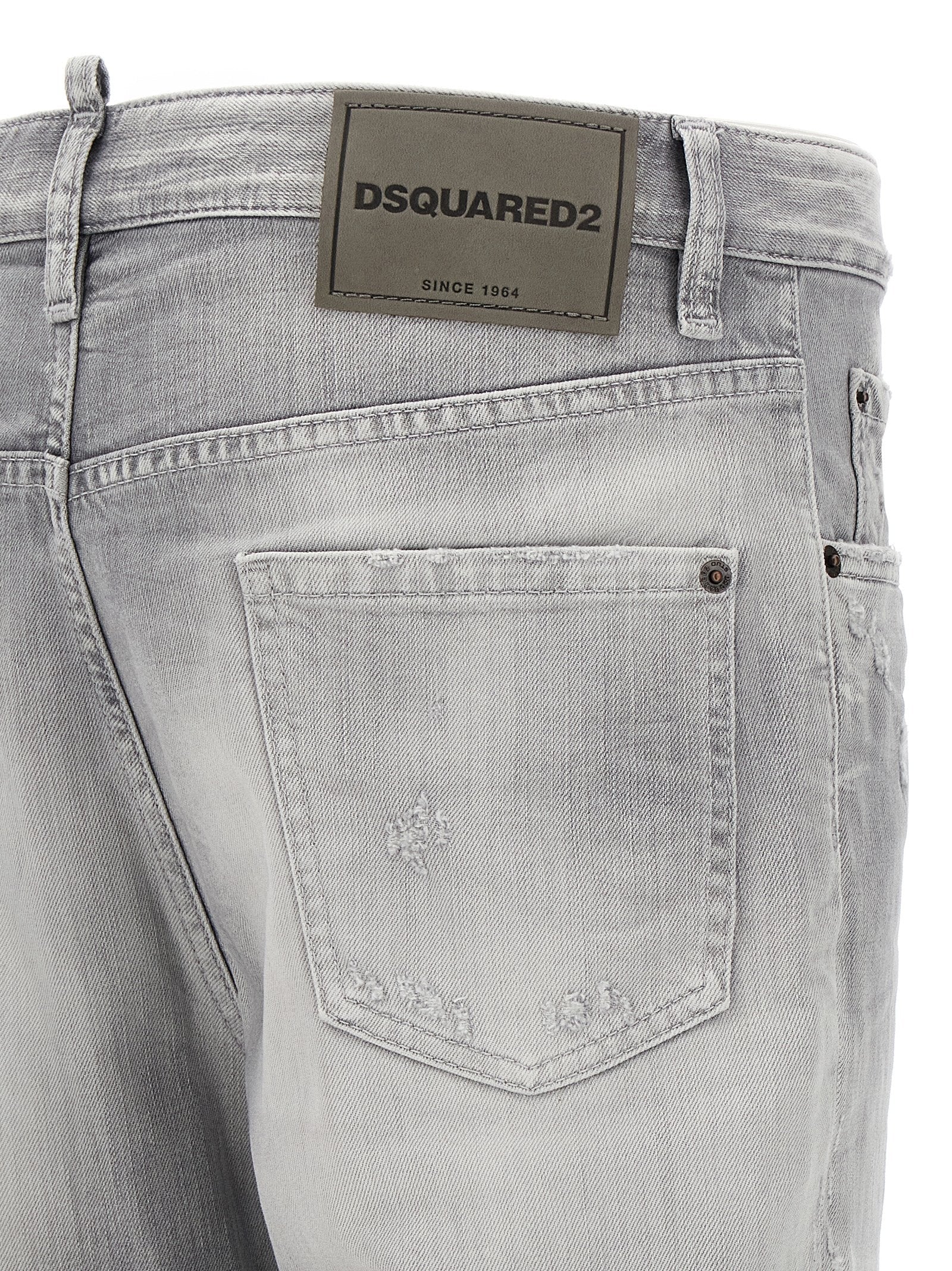 Dsquared² Gray Cotton Straight-Leg Jeans - Luxury Designer Couture