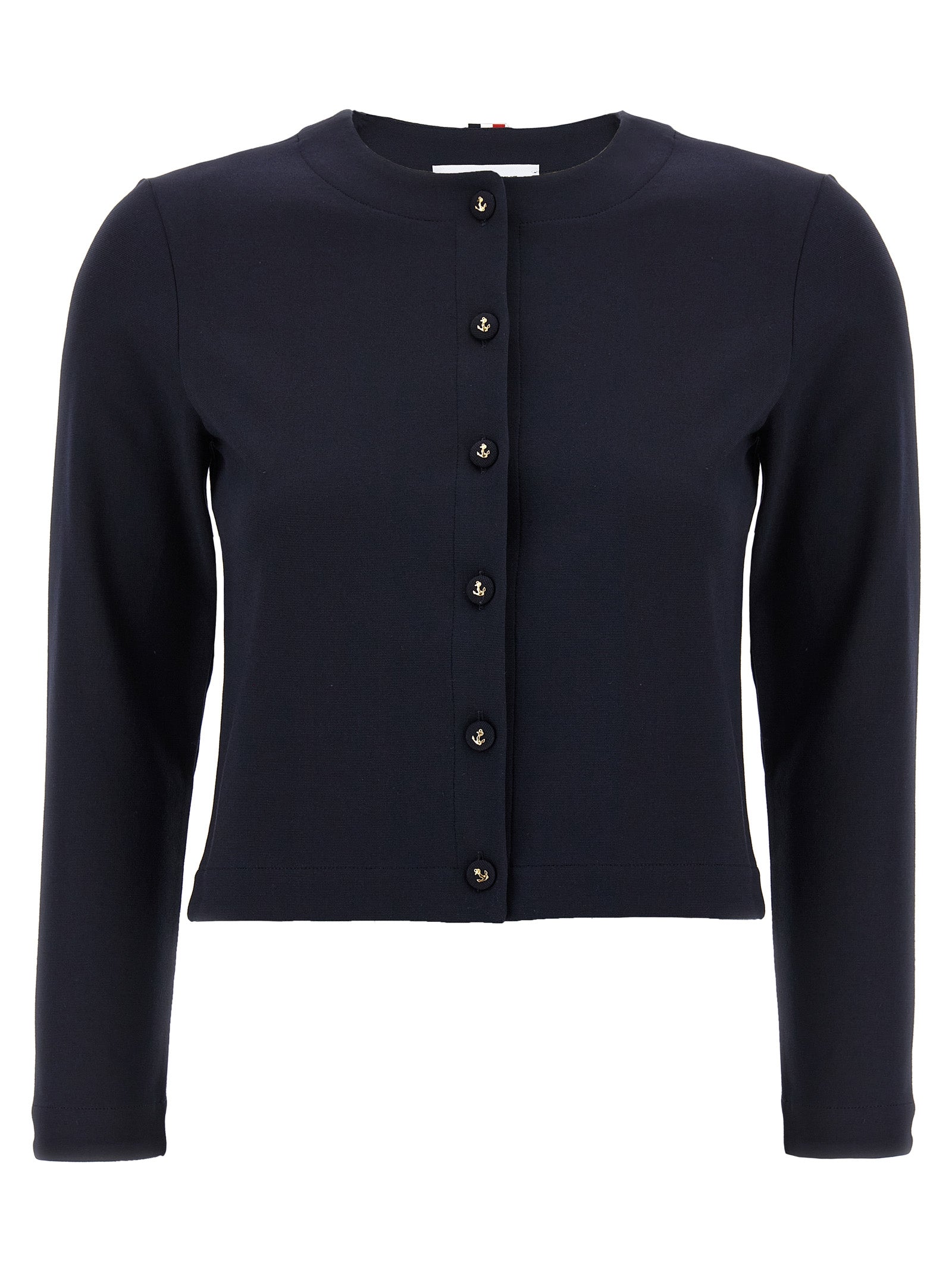 Indulge in the Thom Browne Blue Viscose Cardigan, a masterpiece of Italian craftsmanship that effortlessly blends luxury and sophistication for the discerning individual.