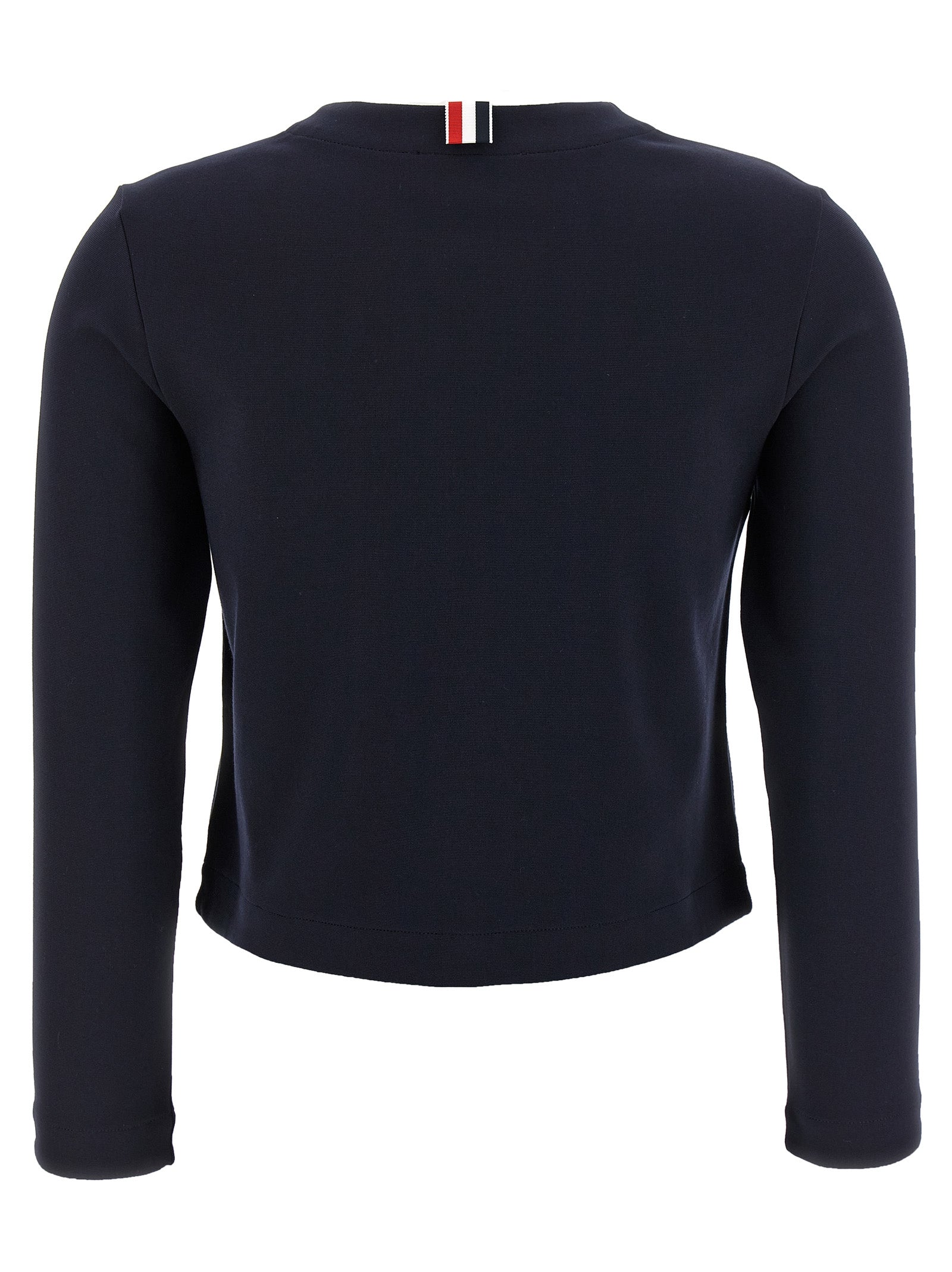 Indulge in the Thom Browne Blue Viscose Cardigan, a luxurious blend of Italian craftsmanship and elegance, perfect for elevating your sophisticated wardrobe.