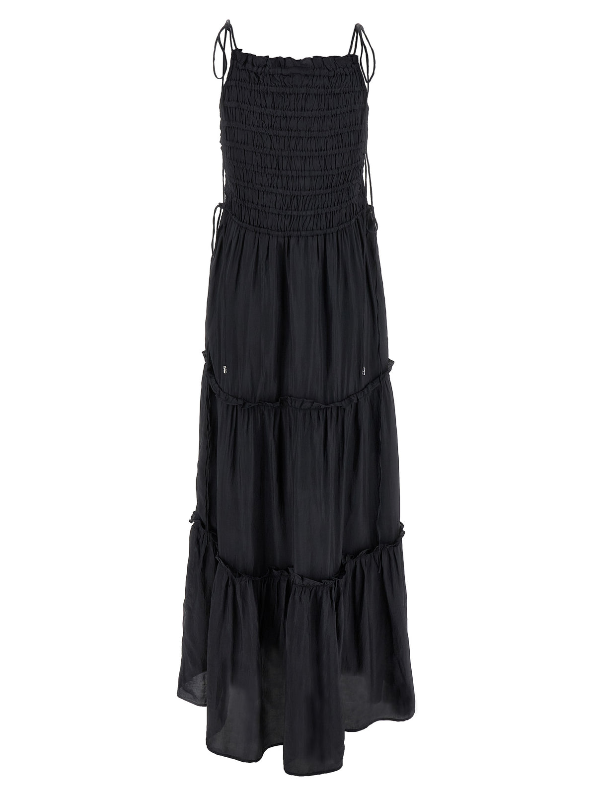 Ganni Gray Viscose Long Dress - Luxurious Elegance Redefined