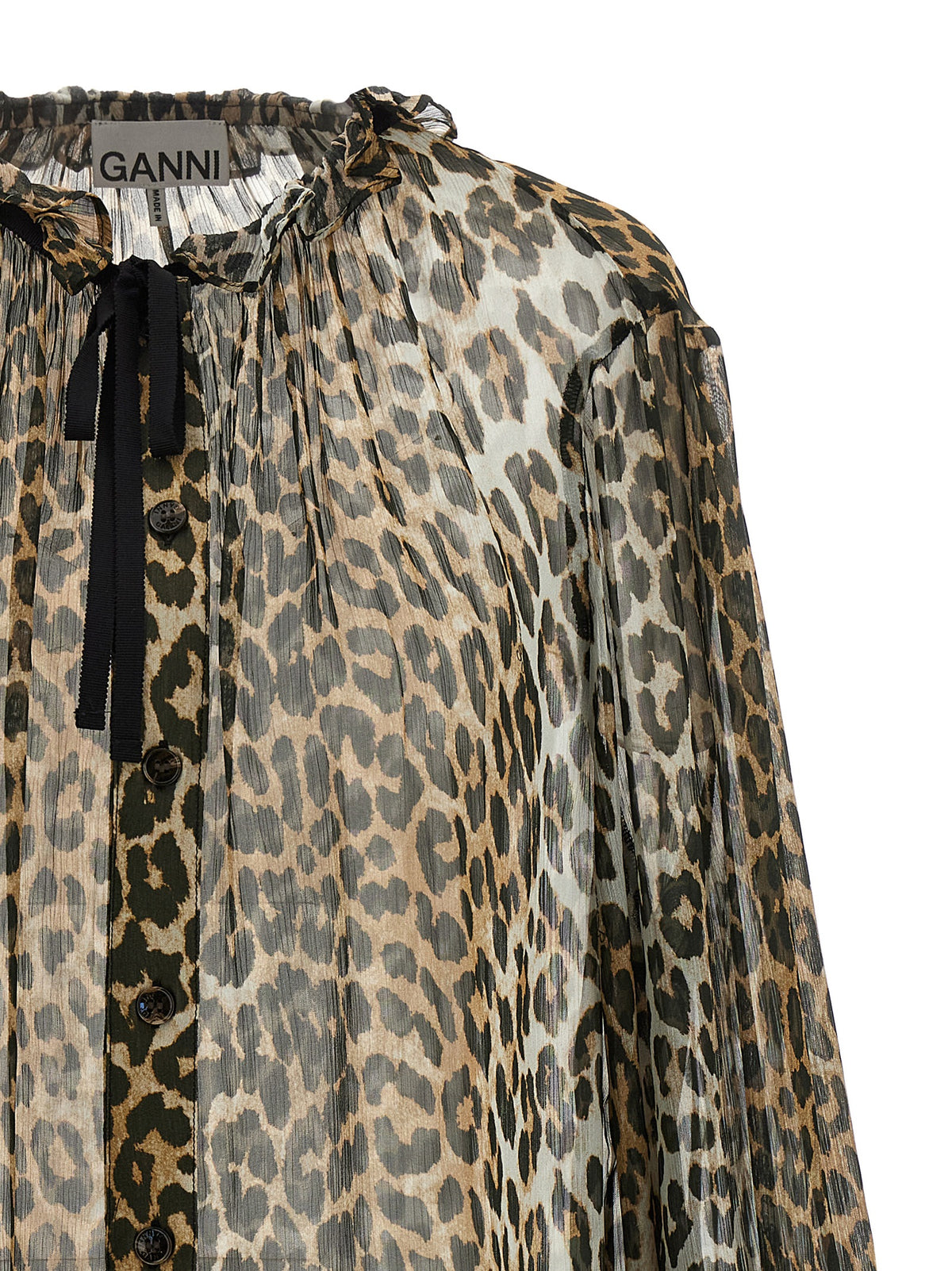 Ganni Brown Viscose Blouse - Exquisite Luxury Fashion Statement