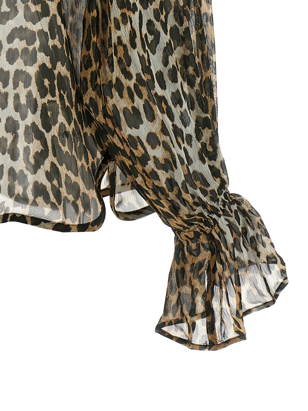 Ganni Brown Viscose Blouse - Exquisite Leopard Print Elegance
