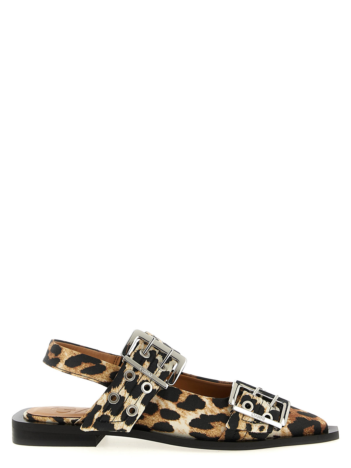Ganni Leopard Satin Slingbacks - Luxe Eco-Conscious Elegance