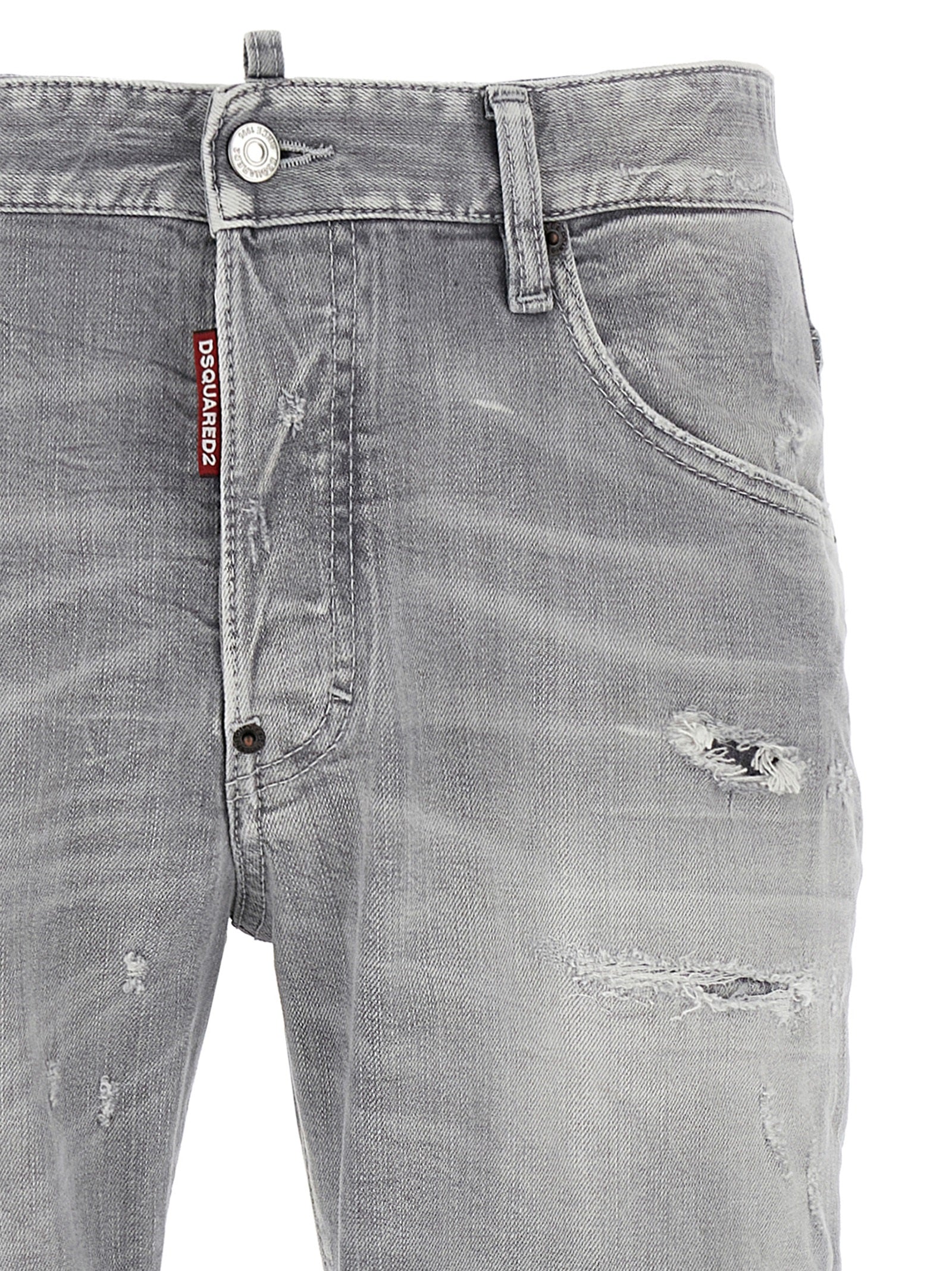 Dsquared² Gray Cotton Relaxed Fit Jeans | Artisanal Luxury Fashion