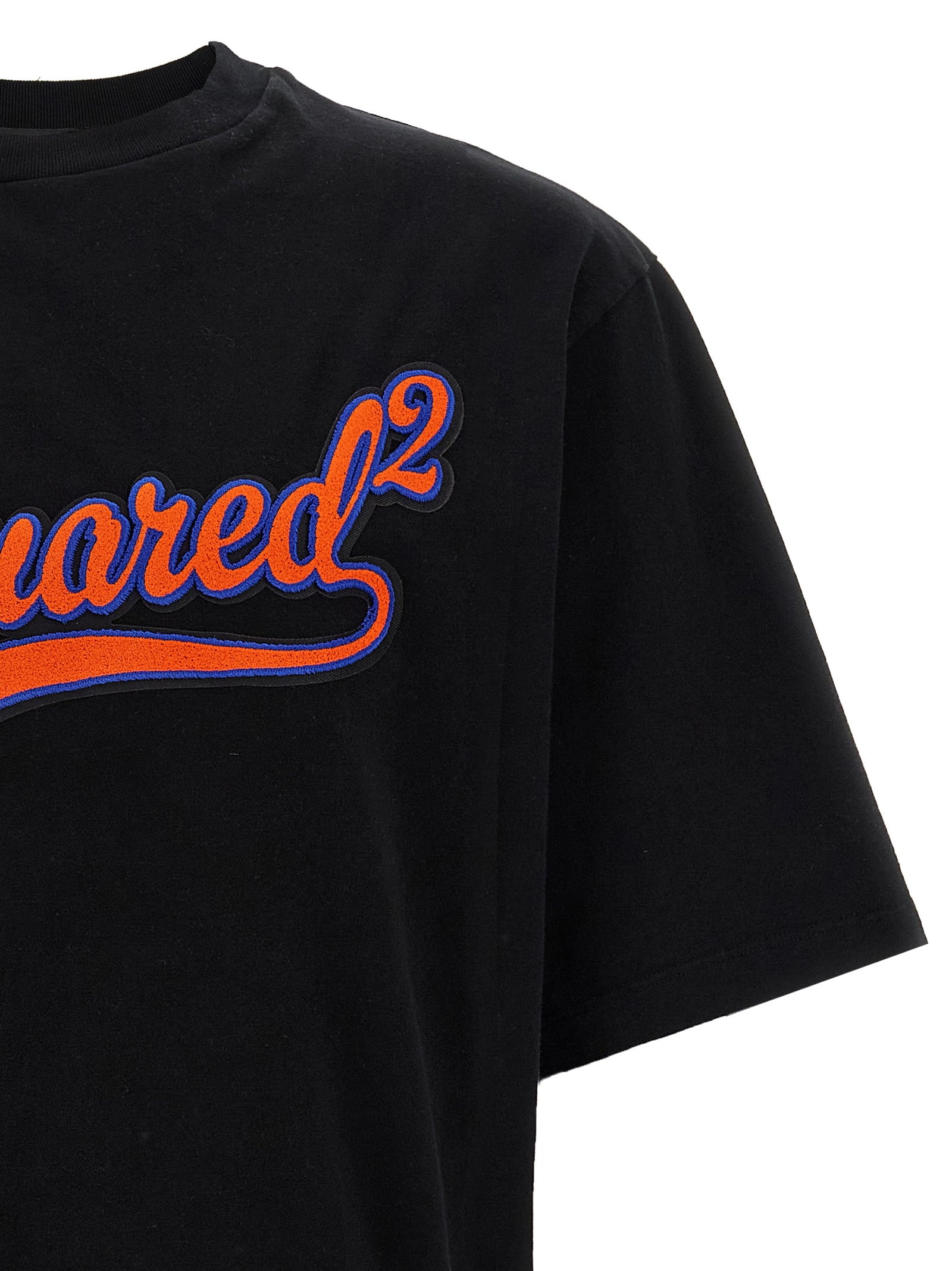 Dsquared² Black Cotton T-Shirt | Luxe Designer Couture