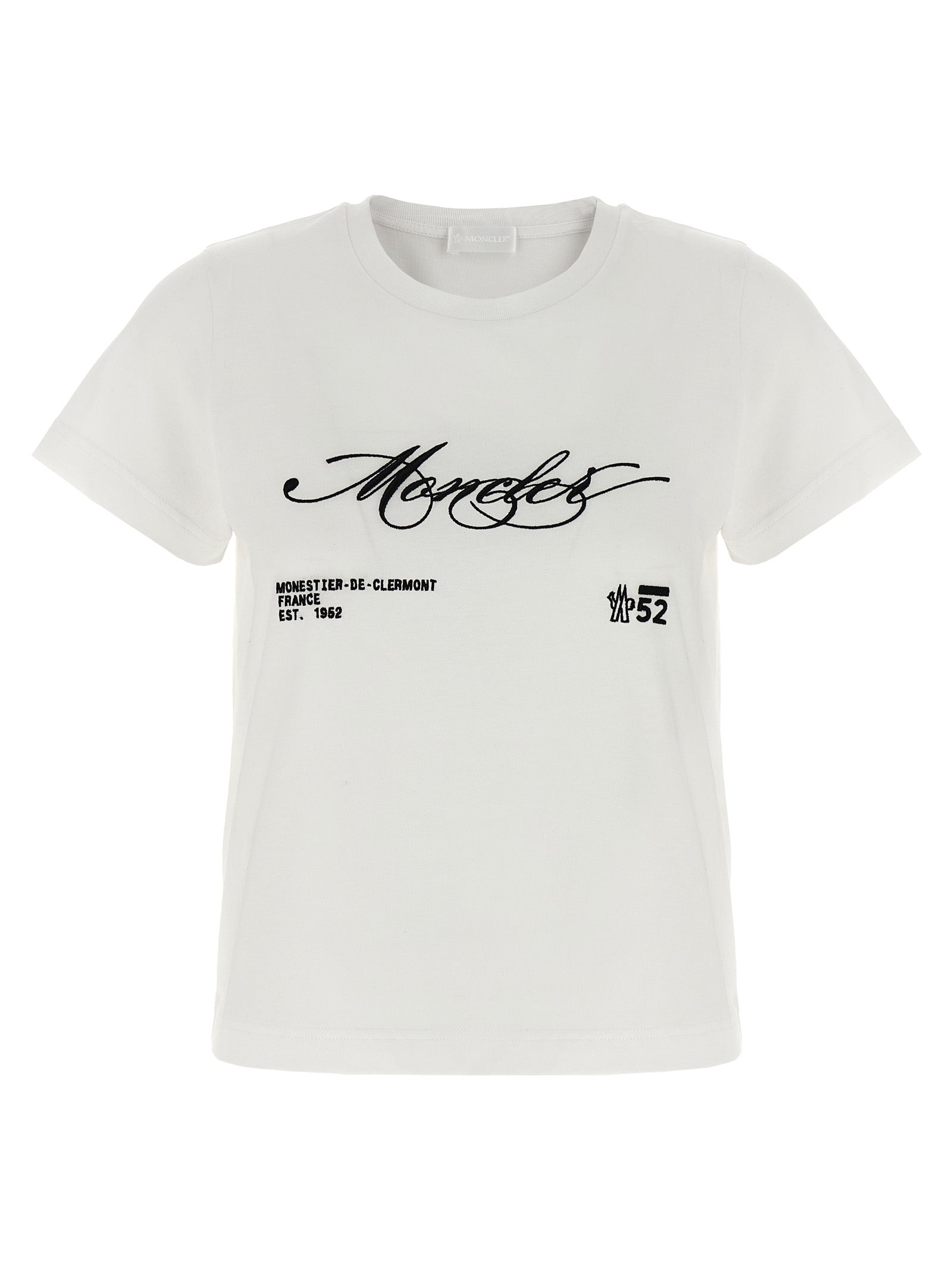 Indulge in the Moncler White Cotton Sportswear T-shirt, a perfect fusion of exquisite craftsmanship and timeless elegance, elevating your wardrobe with effortless sophistication.