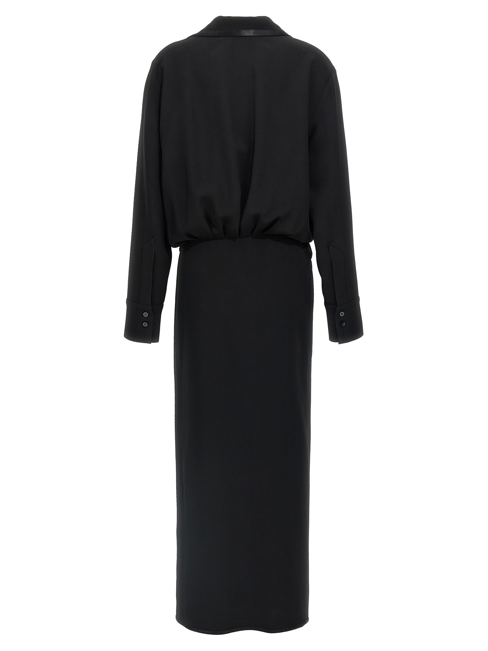 Experience the allure of The Attico Black Marabou Midi Dress, a luxurious blend of acrylic and viscose, designed for those who embody elegance and confidence.