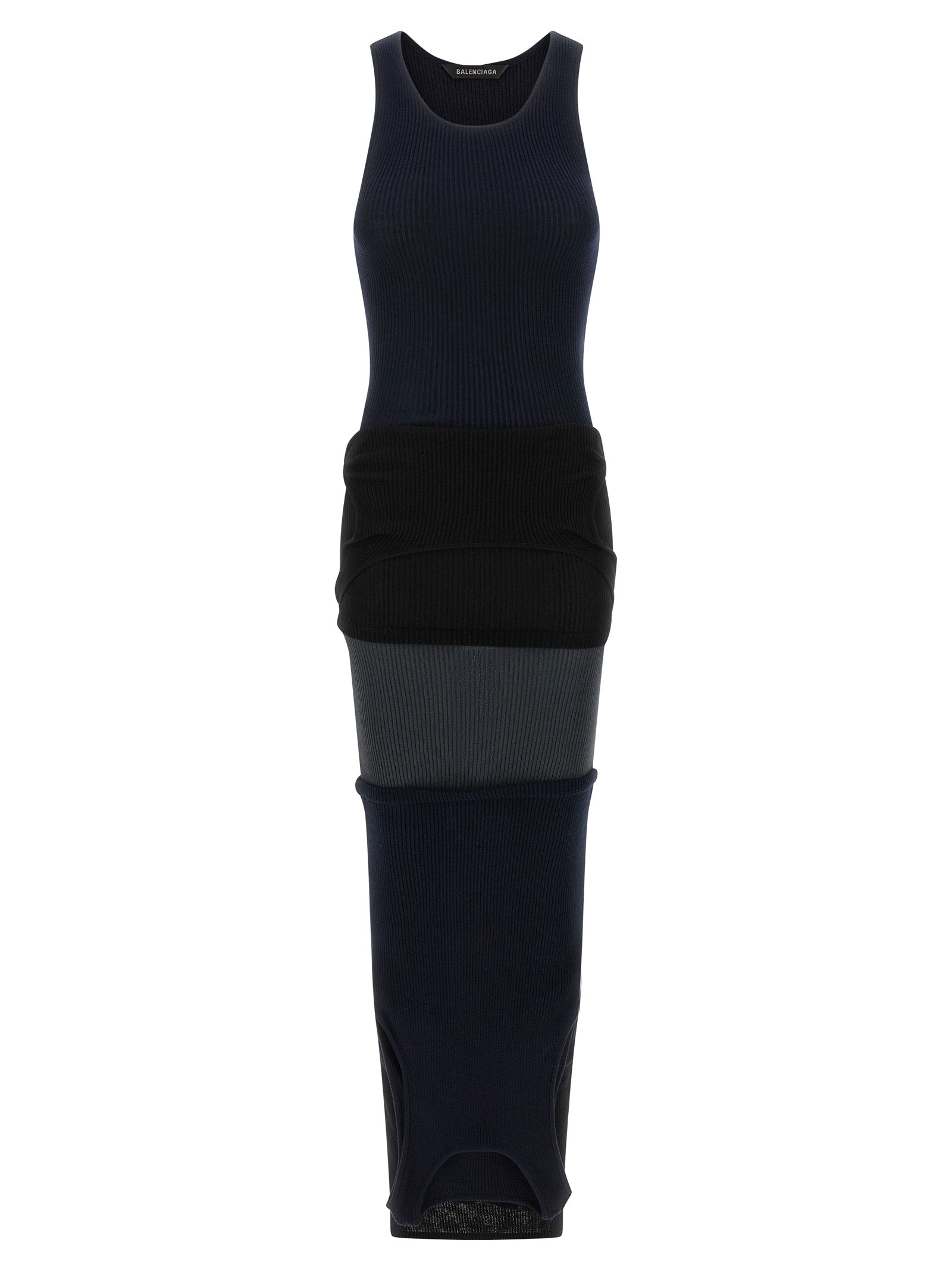 Balenciaga Black Cotton Long Dress - Artisanal Couture Elegance