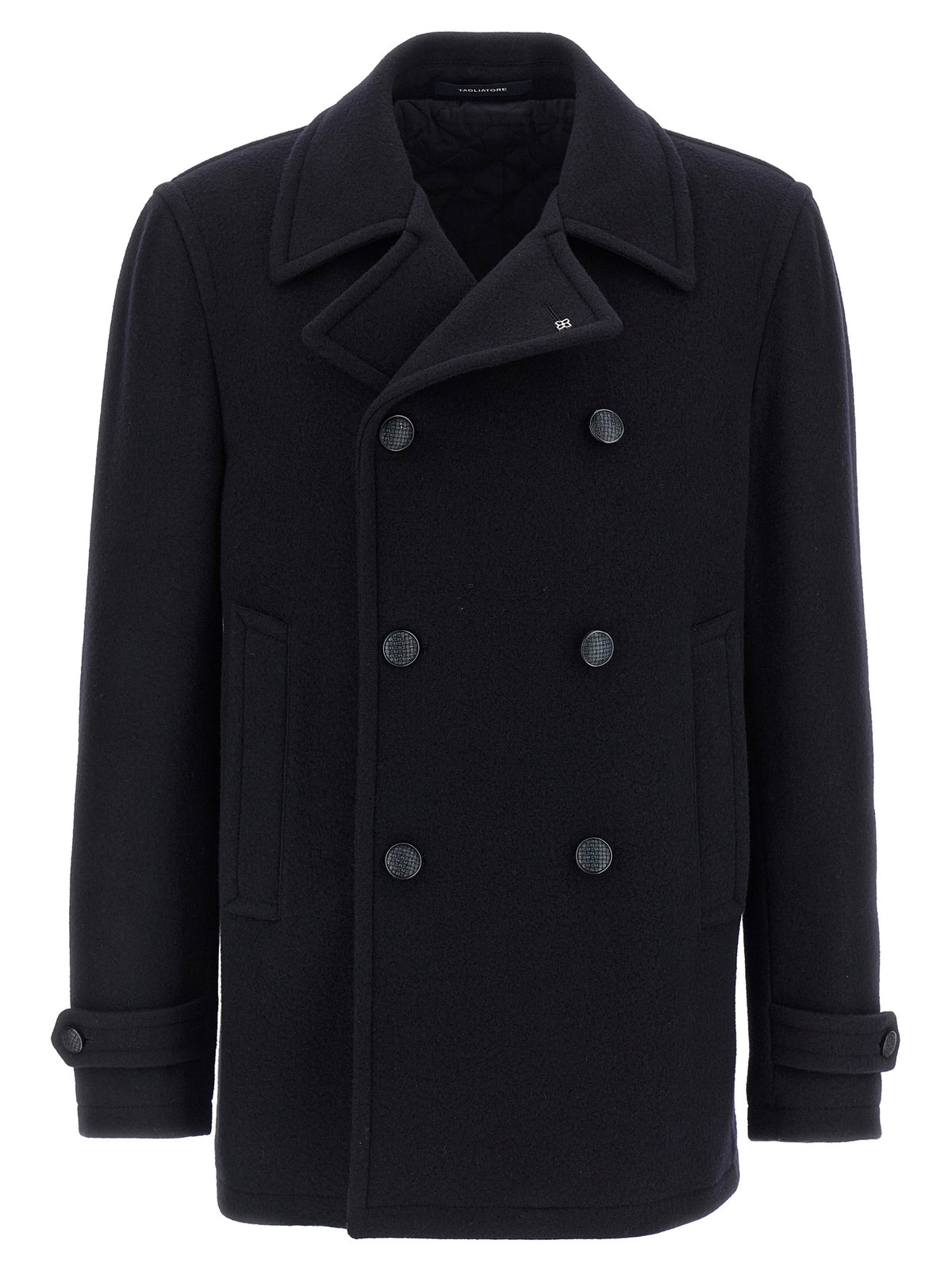Tagliatore Blue Wool Coat - Artisan Double-Breasted Elegance