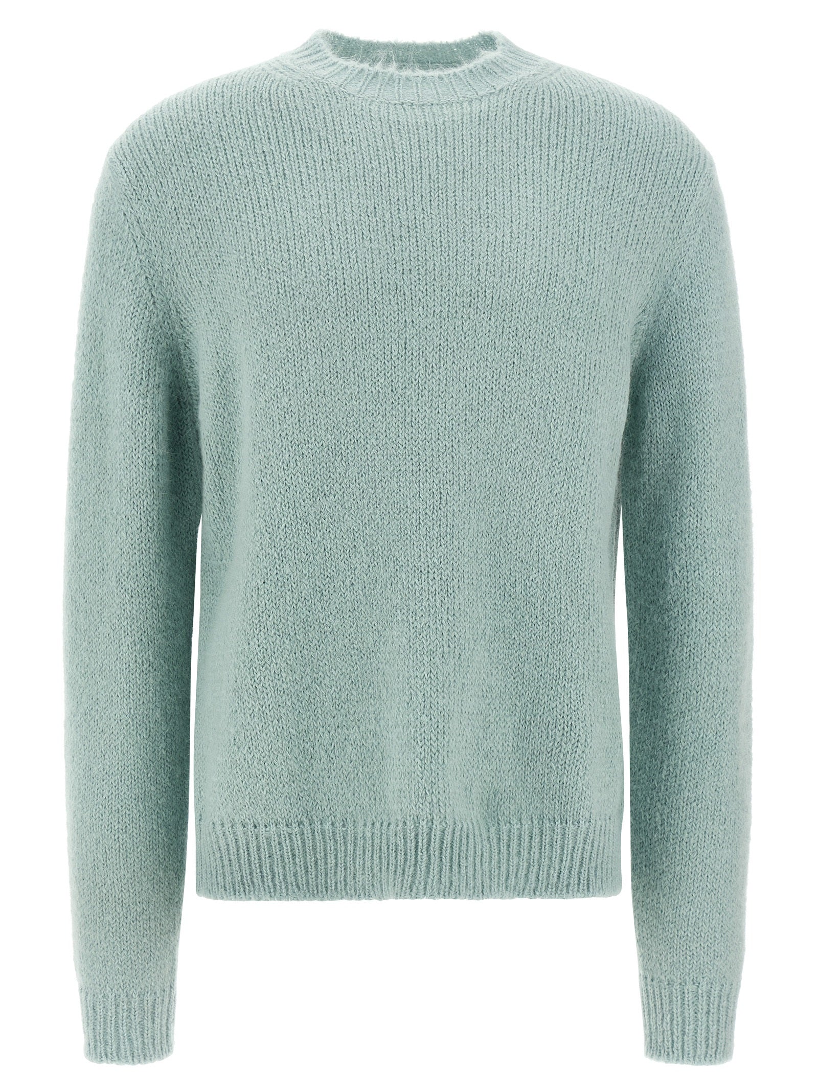 Indulge in the Jil Sander Blue Alpaca Leather Cardigan, a masterpiece of artisanal luxury crafted from premium alpaca wool, embodying timeless elegance and sophistication.