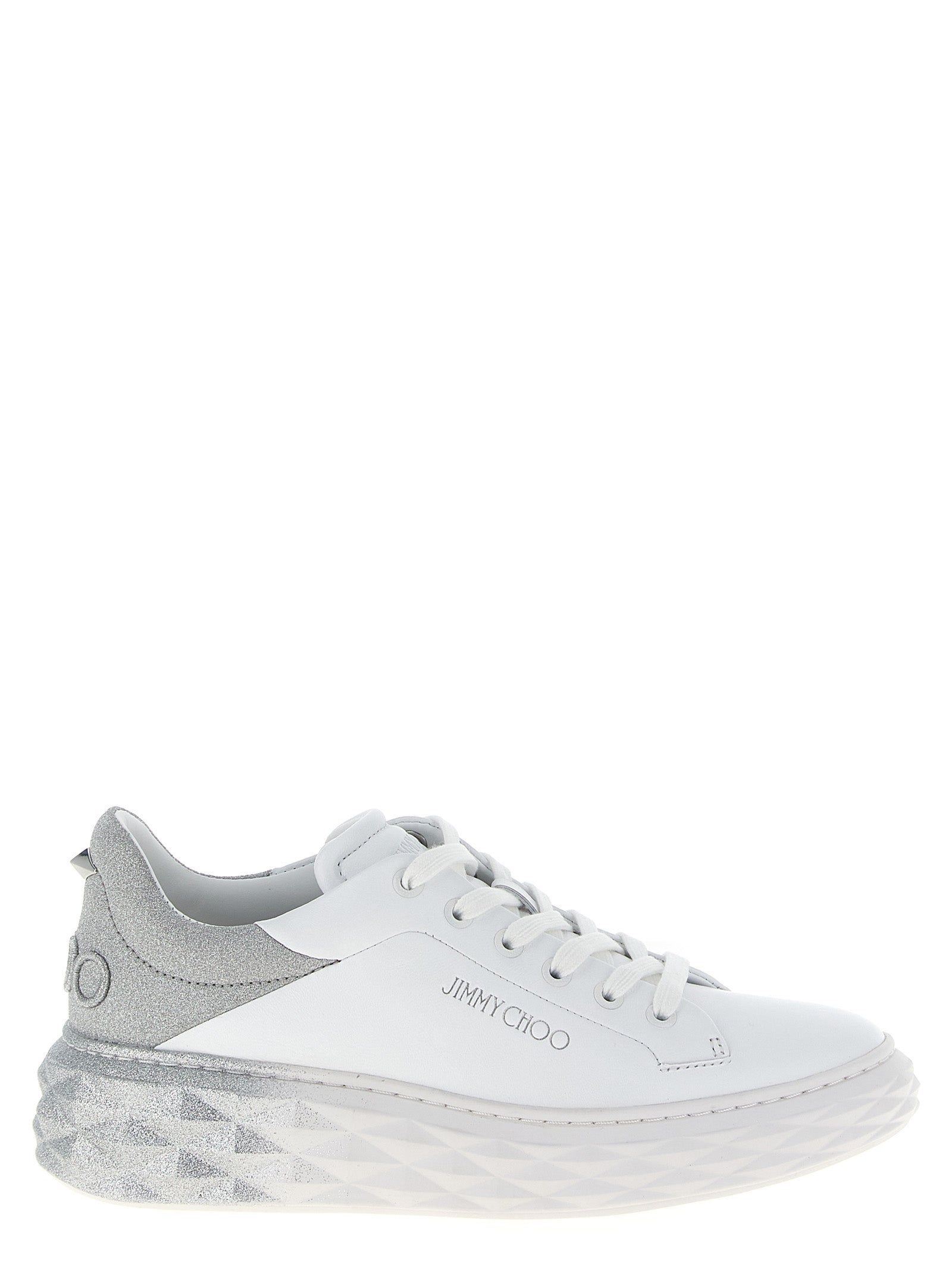 Elevate your style with Jimmy Choo's Diamond Maxi F II sneakers, where luxurious nappa leather meets exquisite craftsmanship for a statement of sophistication and allure.