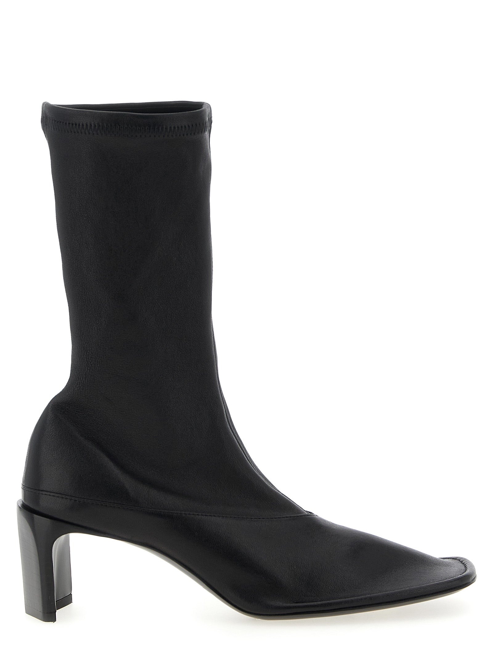 Discover the exquisite Jil Sander Black Lamb Leather Ankle Boots, where artisanal craftsmanship meets modern elegance, elevating your style to new heights of luxury.