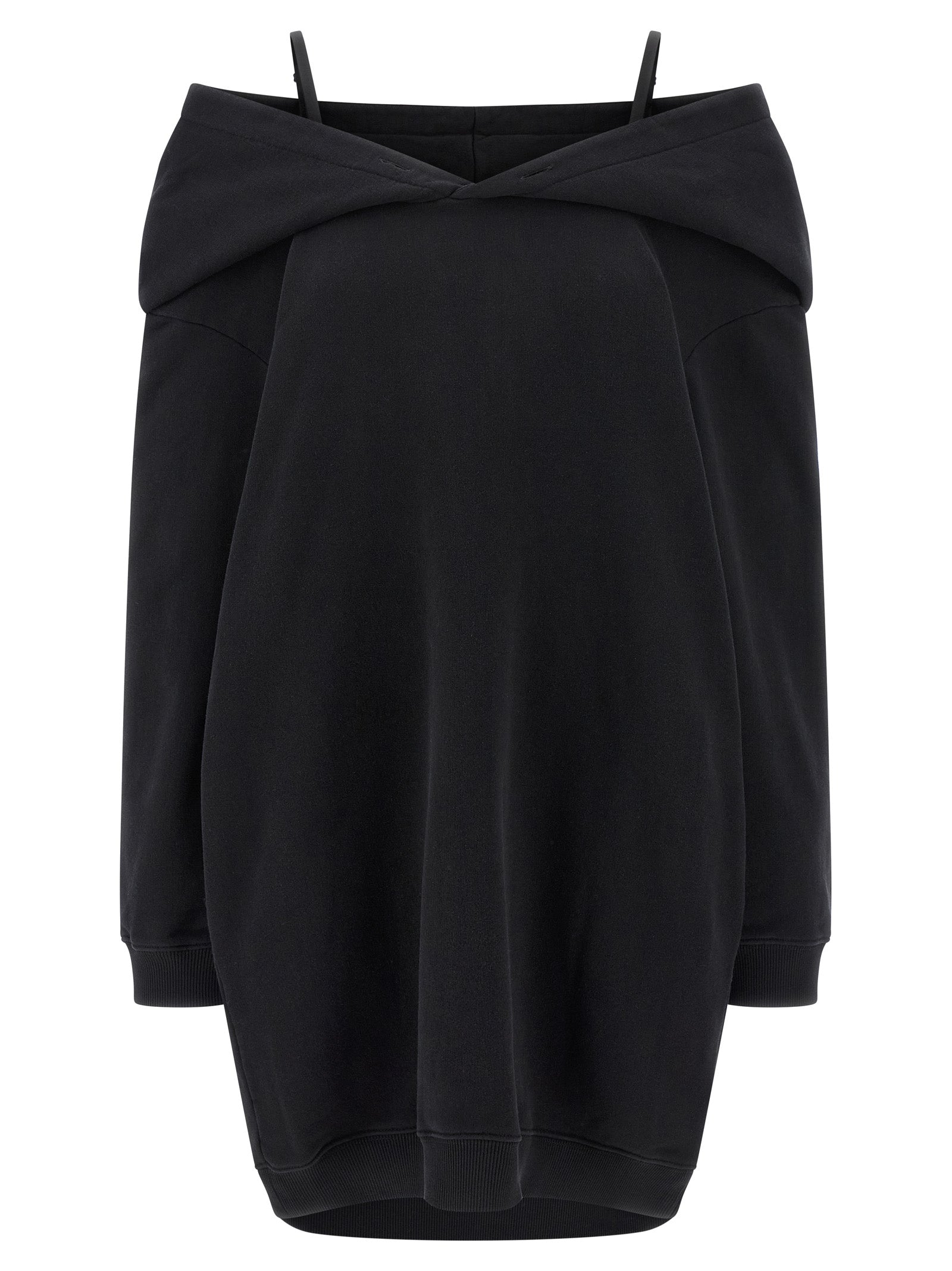 MM6 Maison Margiela Black Cotton Mini Dress, Artisanal Elegance