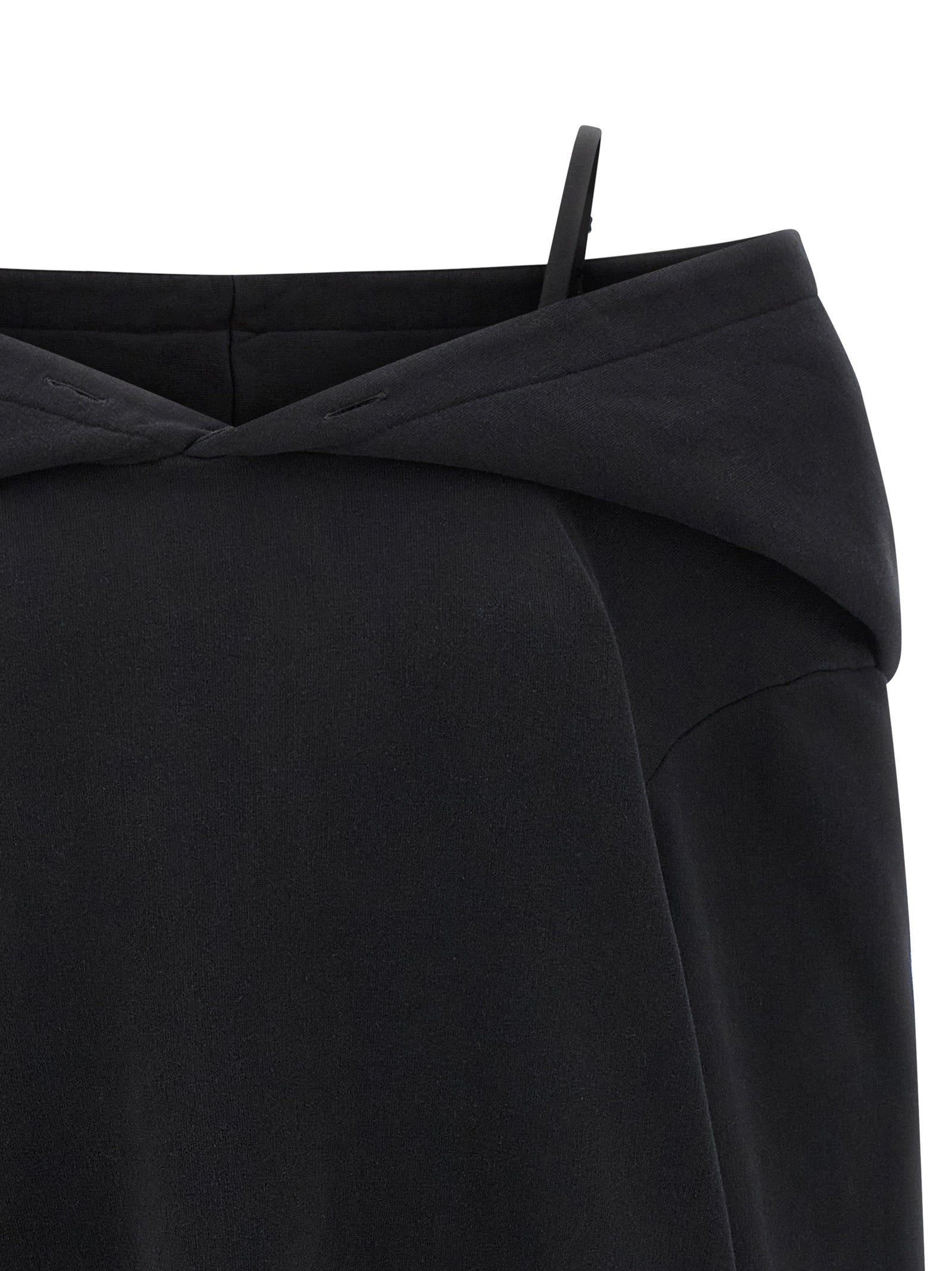 MM6 Maison Margiela Black Cotton Mini Dress, Artisanal Elegance