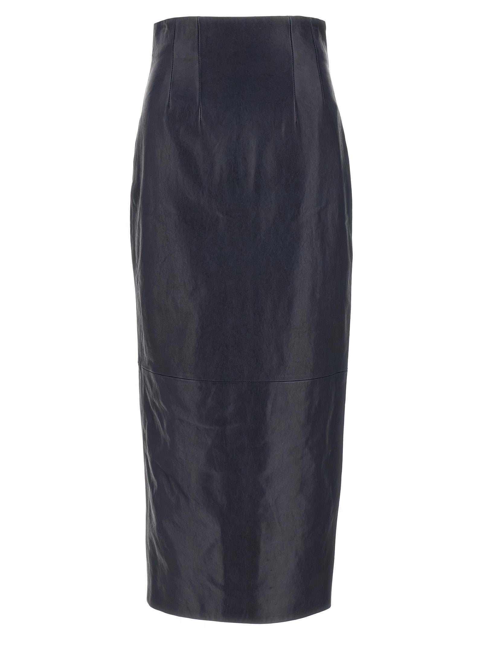 Indulge in the KHAITE Loxley leather midi skirt, a luxurious blend of 100% lamb leather and sophisticated design, perfect for the discerning individual.