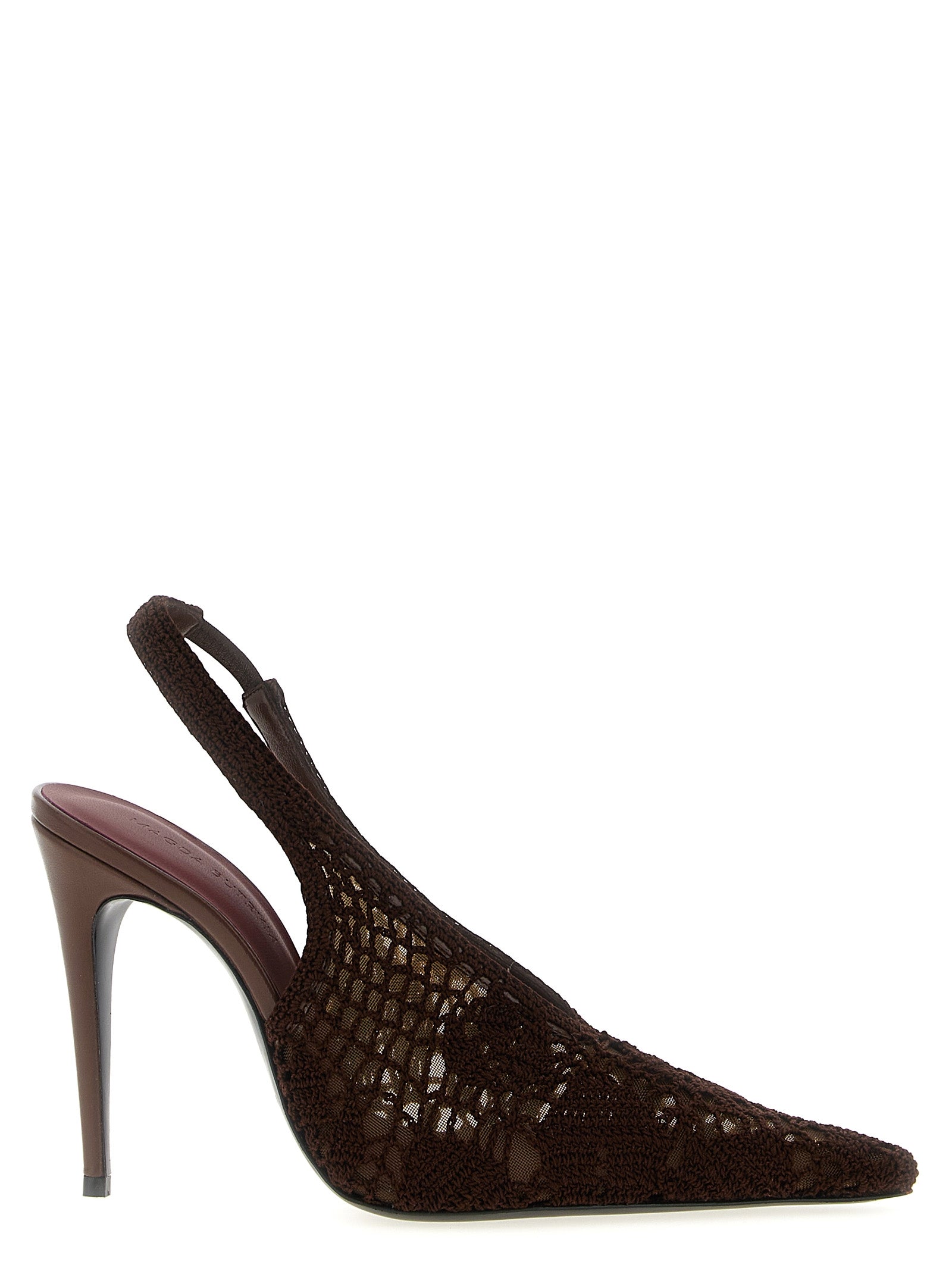 Elevate your elegance with Magda Butrym's Brown Cotton High Heel Pumps, a masterpiece of artisanal craftsmanship designed for the discerning individual.