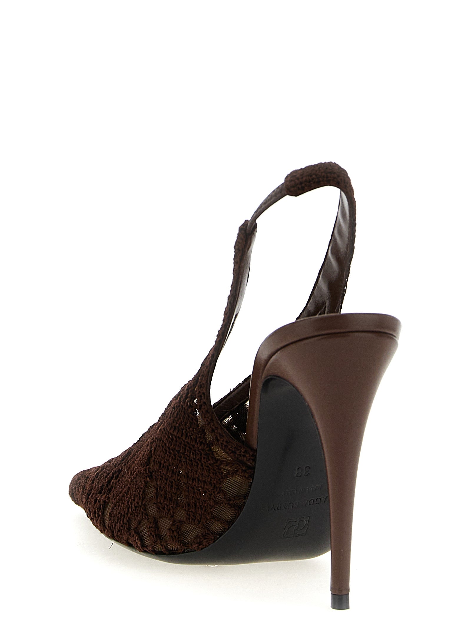 Indulge in the exquisite artistry of Magda Butrym's Brown Cotton High Heel Pumps, where luxurious materials meet sophisticated design for the discerning connoisseur.