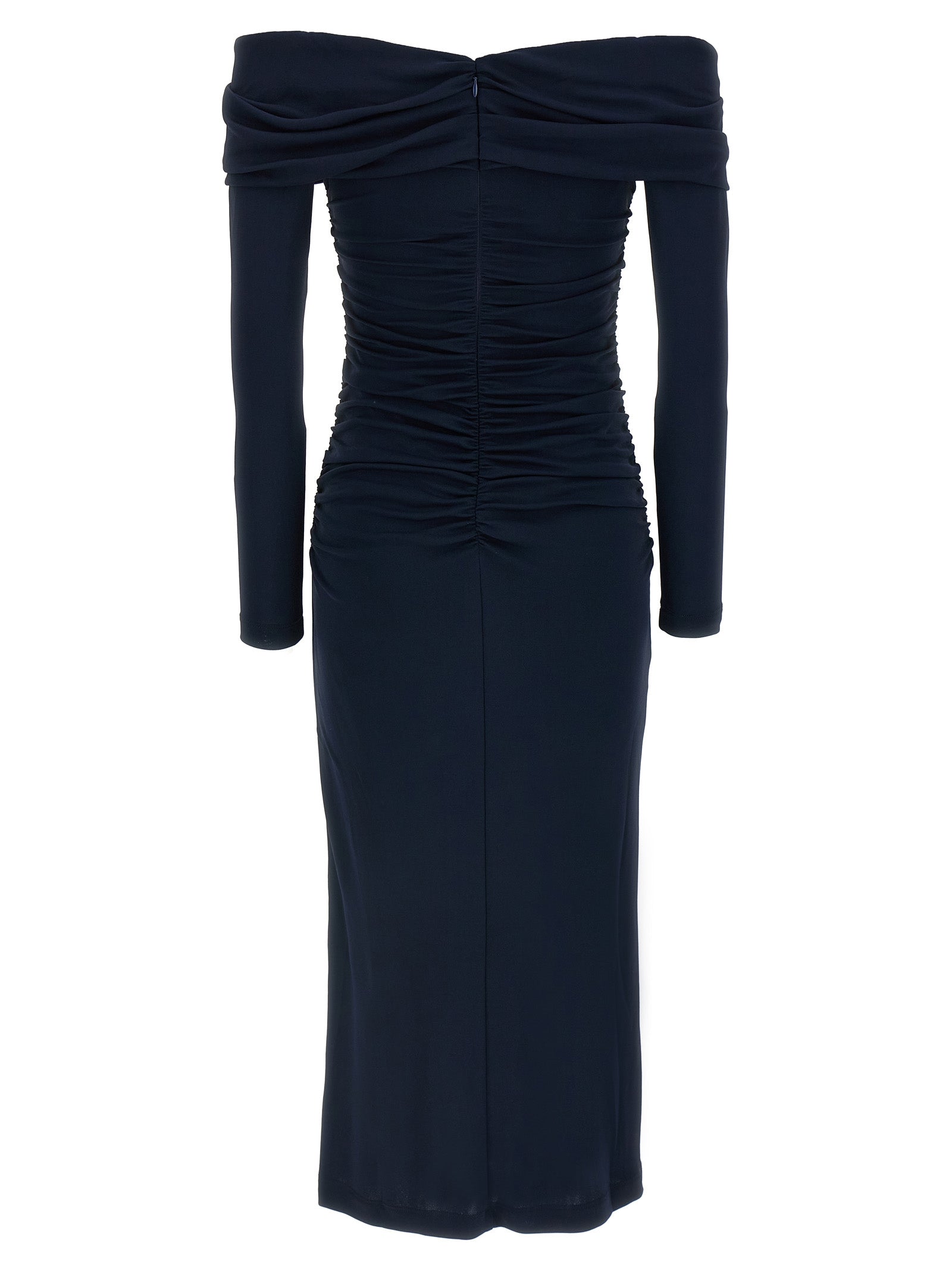 Carolina Herrera Blue Marabou Midi Dress | Designer Couture Elegance