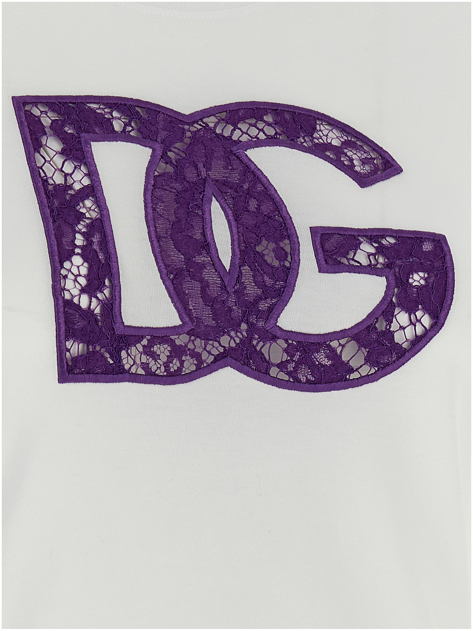 Elevate your wardrobe with the Dolce & Gabbana White Cotton T-Shirt, a masterpiece of Italian craftsmanship featuring an exquisite lace logo insert for timeless elegance.