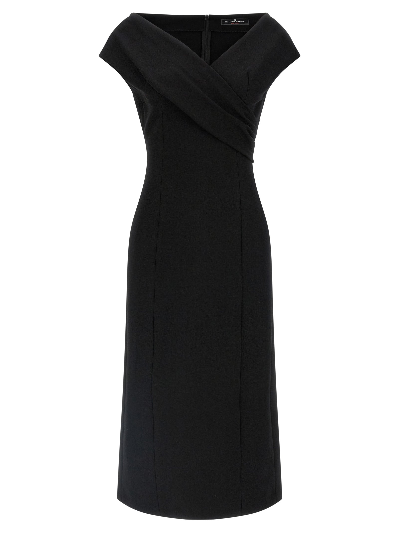 Elevate your wardrobe with the Ermanno Scervino Black Viscose Midi Dress, a stunning blend of luxury and sophistication that celebrates your elegance and allure.