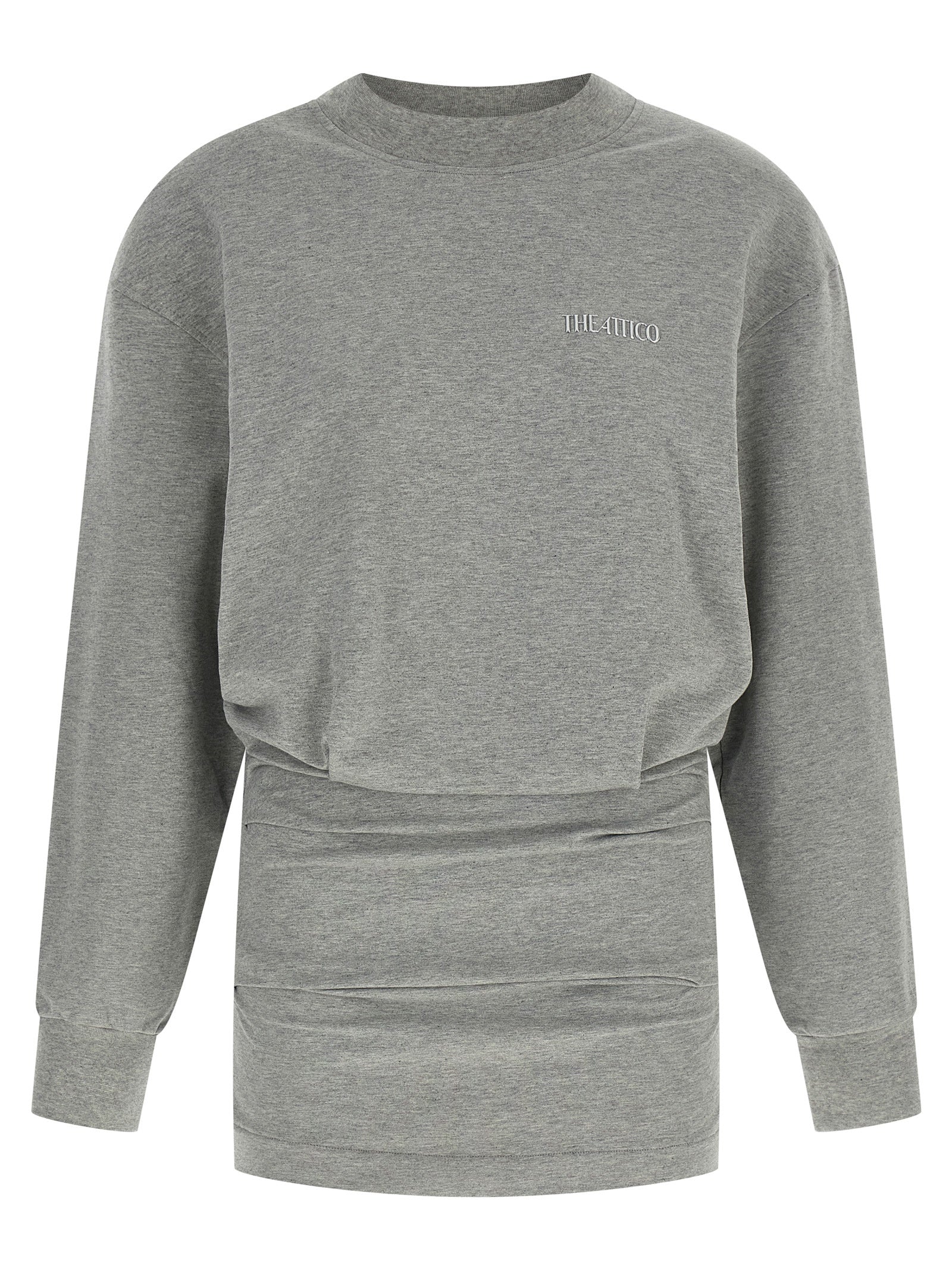 Elevate your wardrobe with The Attico Gray Cotton Short Dress, a luxurious blend of comfort and sophistication, crafted for timeless elegance and effortless allure.