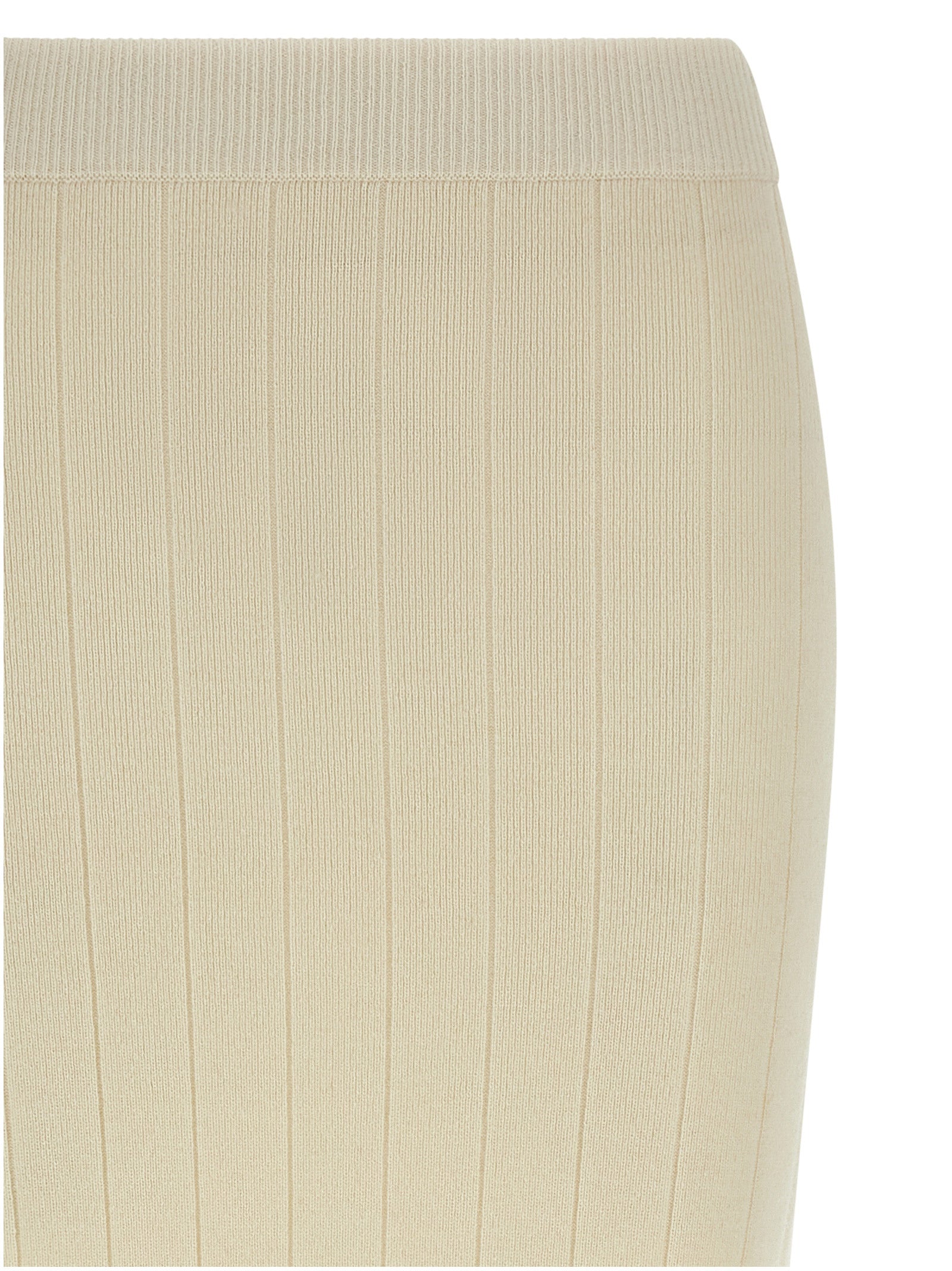 Max Mara White Cashmere Midi Skirt - Luxurious Couture Elegance