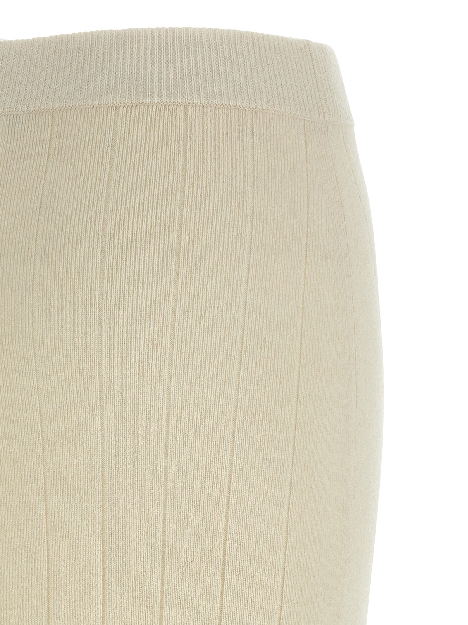 Max Mara White Cashmere Midi Skirt - Luxurious Couture Elegance