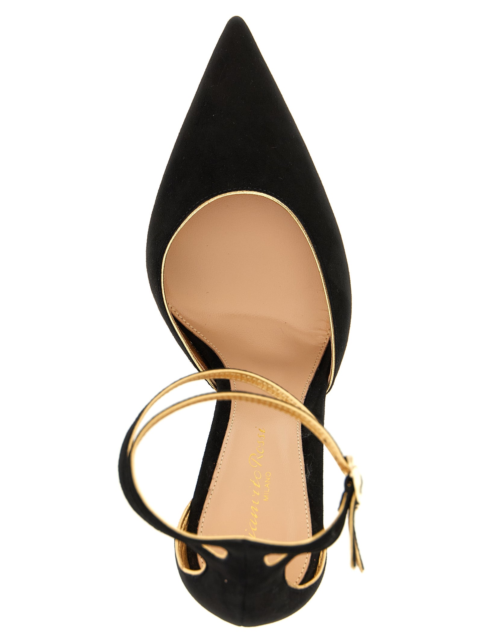Indulge in the Gianvito Rossi Black Suede High Heel Pumps, a masterpiece of Italian craftsmanship that embodies timeless elegance and sophistication for every occasion.