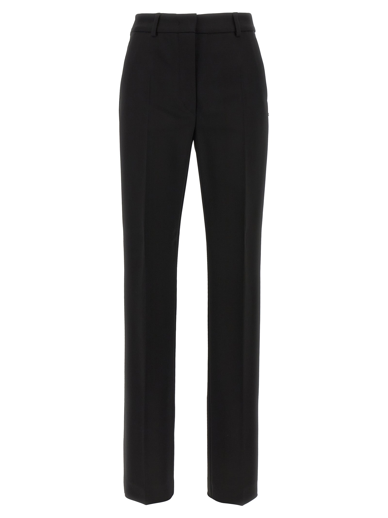 Sportmax Black Viscose Casual Pants - Timeless Elegance in Luxury
