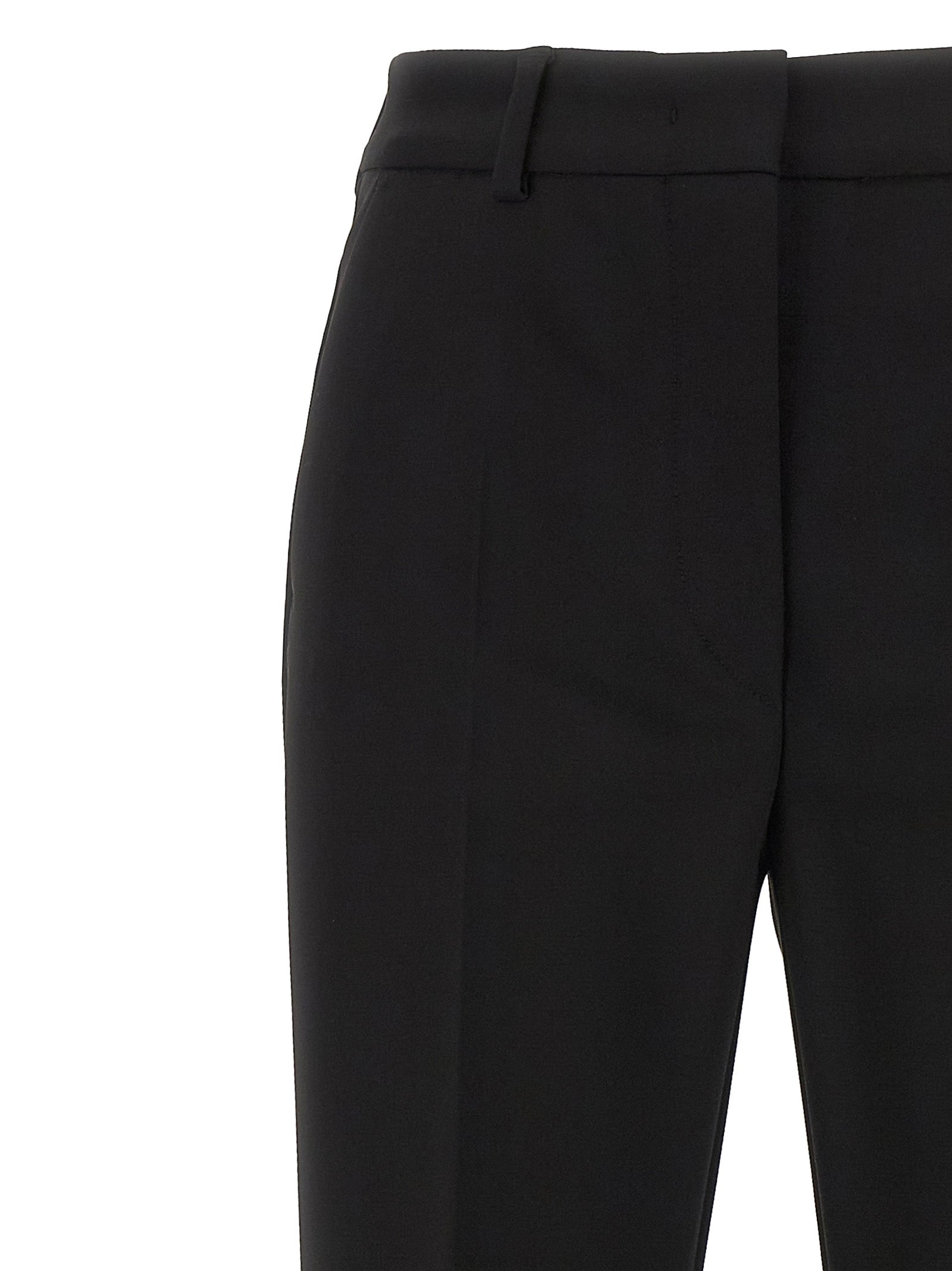 Sportmax Black Viscose Casual Pants - Timeless Elegance in Luxury
