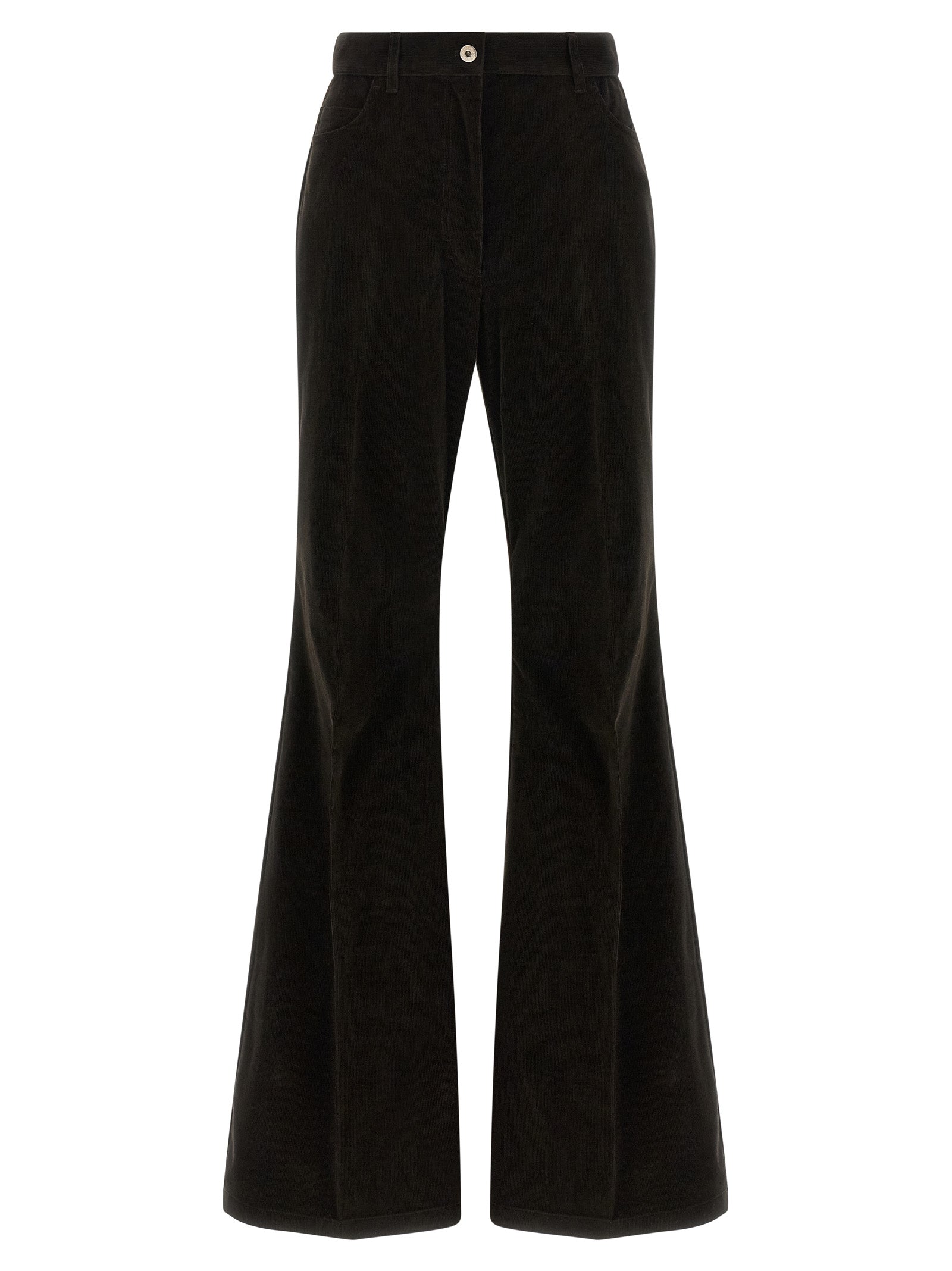 Ferragamo Brown Cotton Flared Pants - Timeless Luxury Elegance