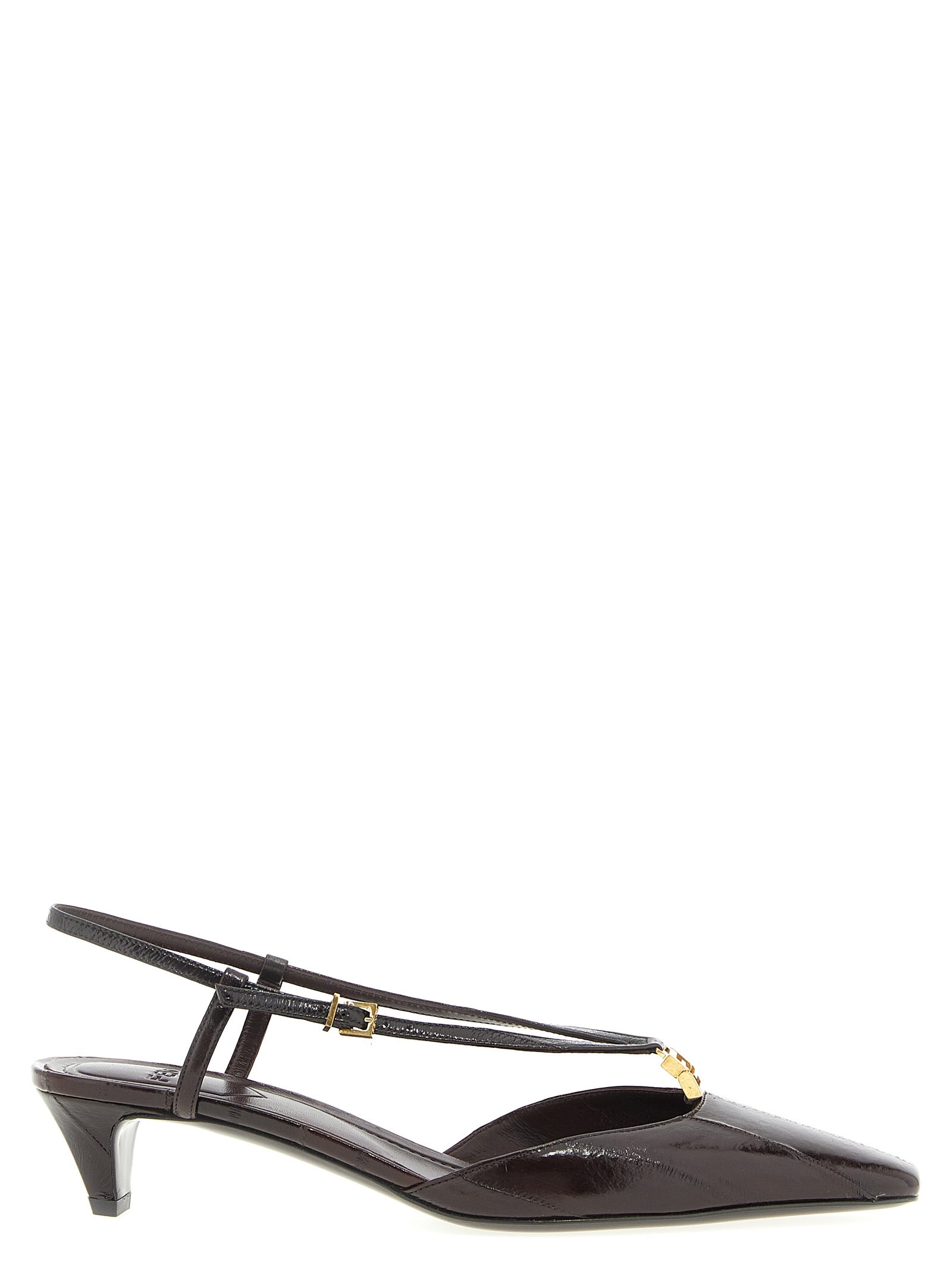 Step into a realm of sophistication with Fendi's Brown Lamb Leather Mid Heel Pumps, where artisanal craftsmanship meets timeless elegance for the discerning individual.
