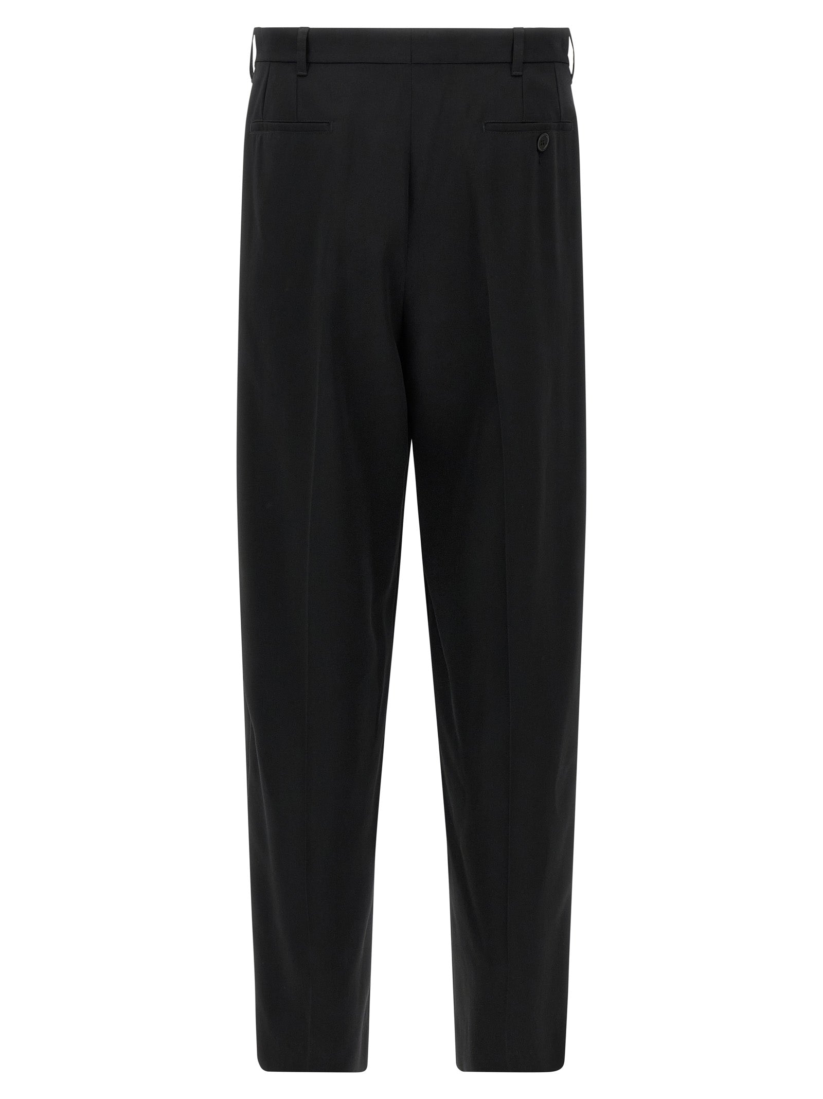 Experience the epitome of sophistication with Marni Black Virgin Wool Dress Pants, crafted in Italy from luxurious virgin wool, perfect for the discerning individual.