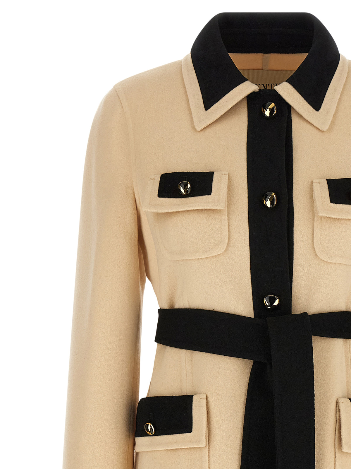 Valentino Garavani Bicolor Virgin Wool Coat - Timeless Luxury Elegance