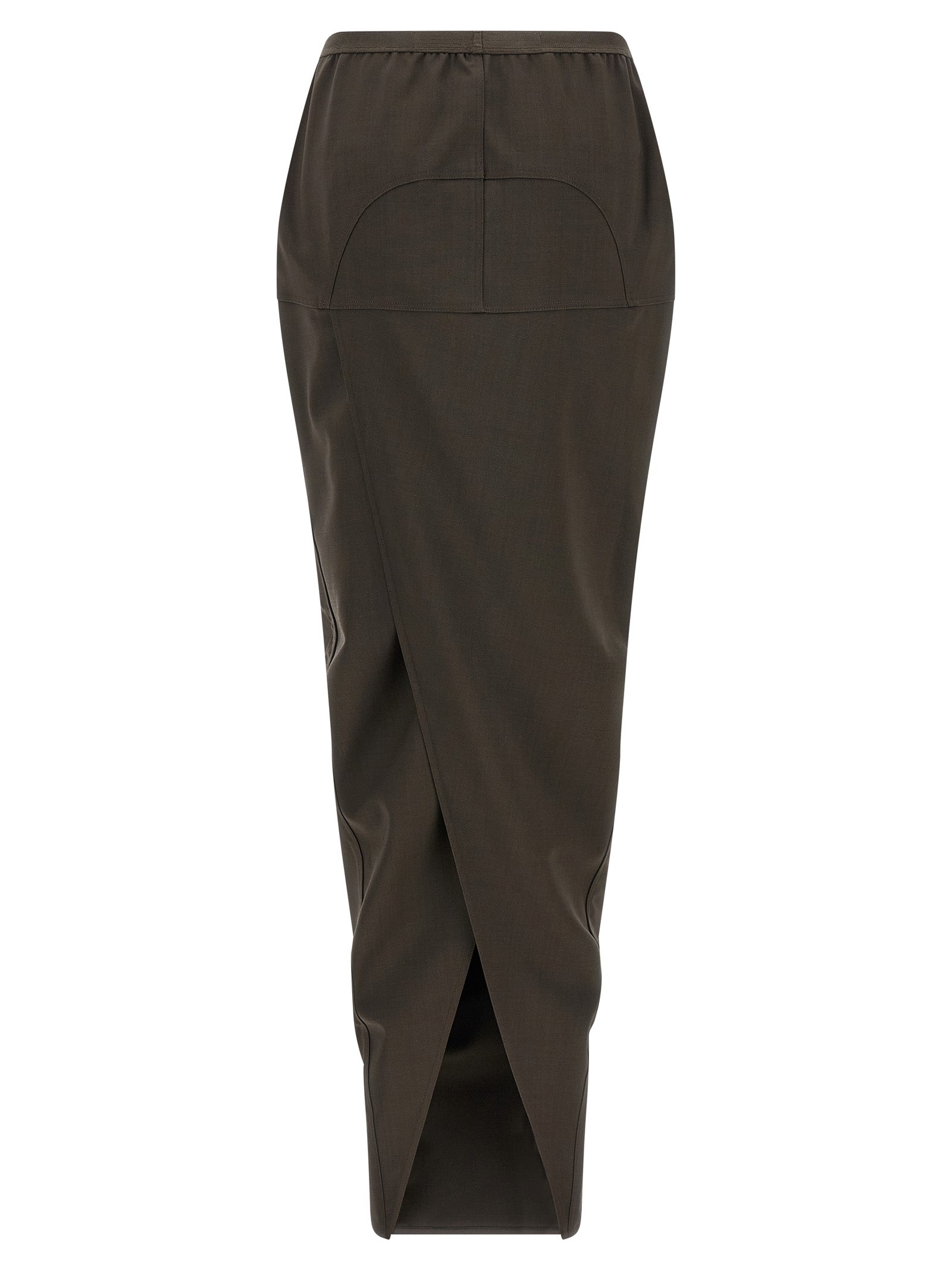 Rick Owens Gray Wool Mini Skirt