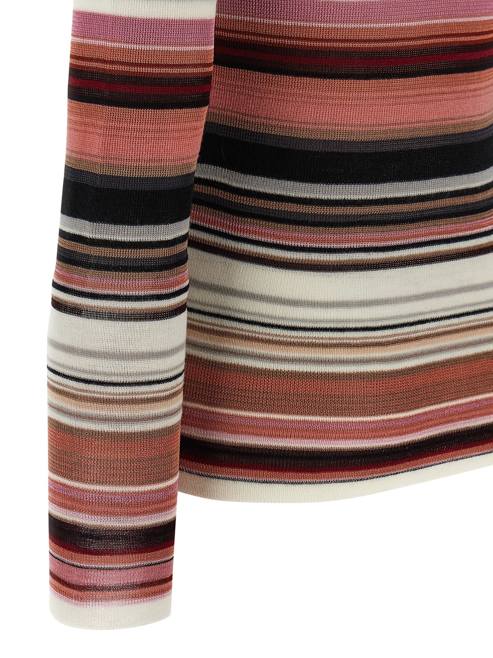 Indulge in the Missoni Multicolor Viscose Cardigan, where luxurious viscose and wool blend in a striking pink hue, embodying timeless elegance and artisanal craftsmanship.