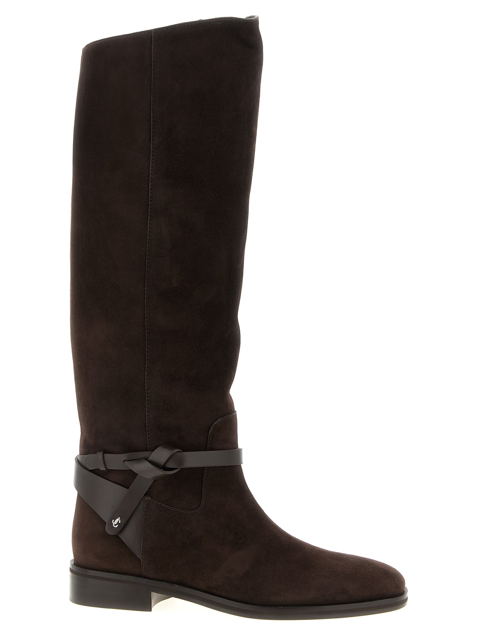 Discover the exquisite Jimmy Choo Lawton over-the-knee boots, crafted from sumptuous suede and leather, embodying timeless elegance and contemporary sophistication.