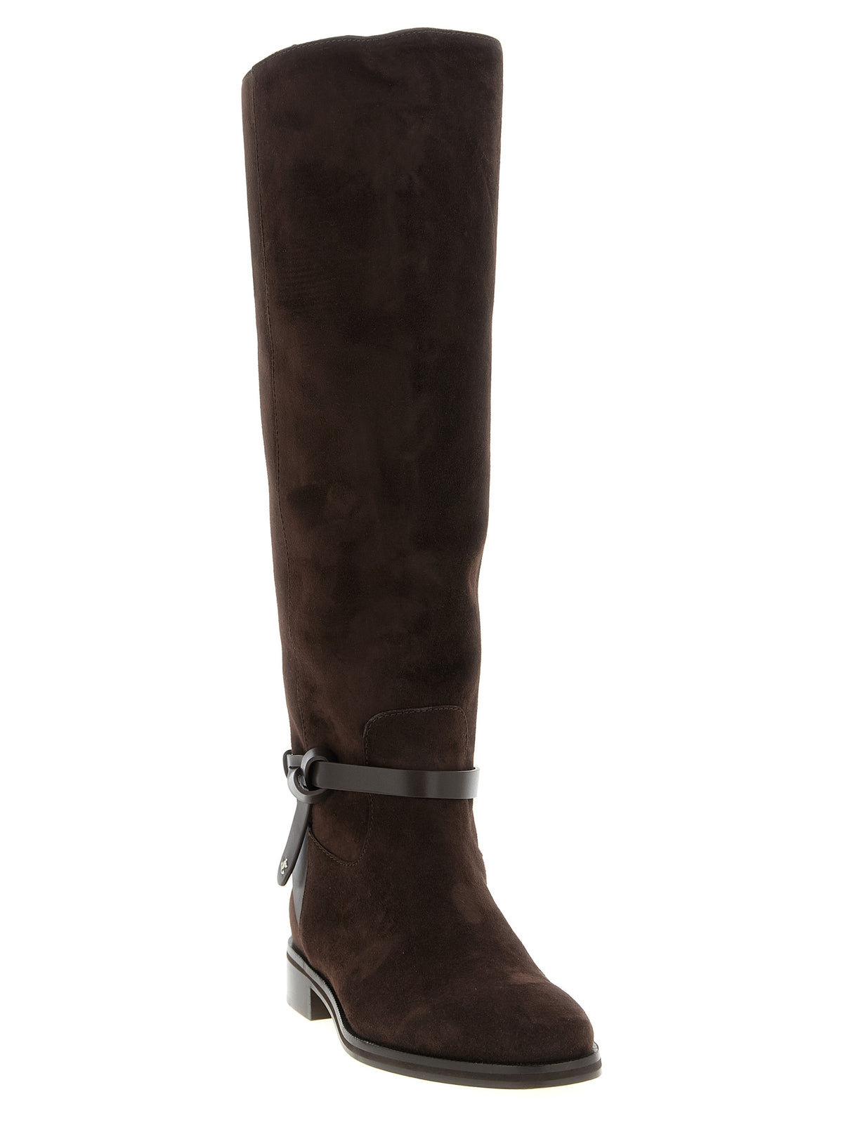 Experience the exquisite allure of Jimmy Choo's Lawton over-the-knee boots, crafted in sumptuous suede and leather, where timeless elegance meets modern sophistication.