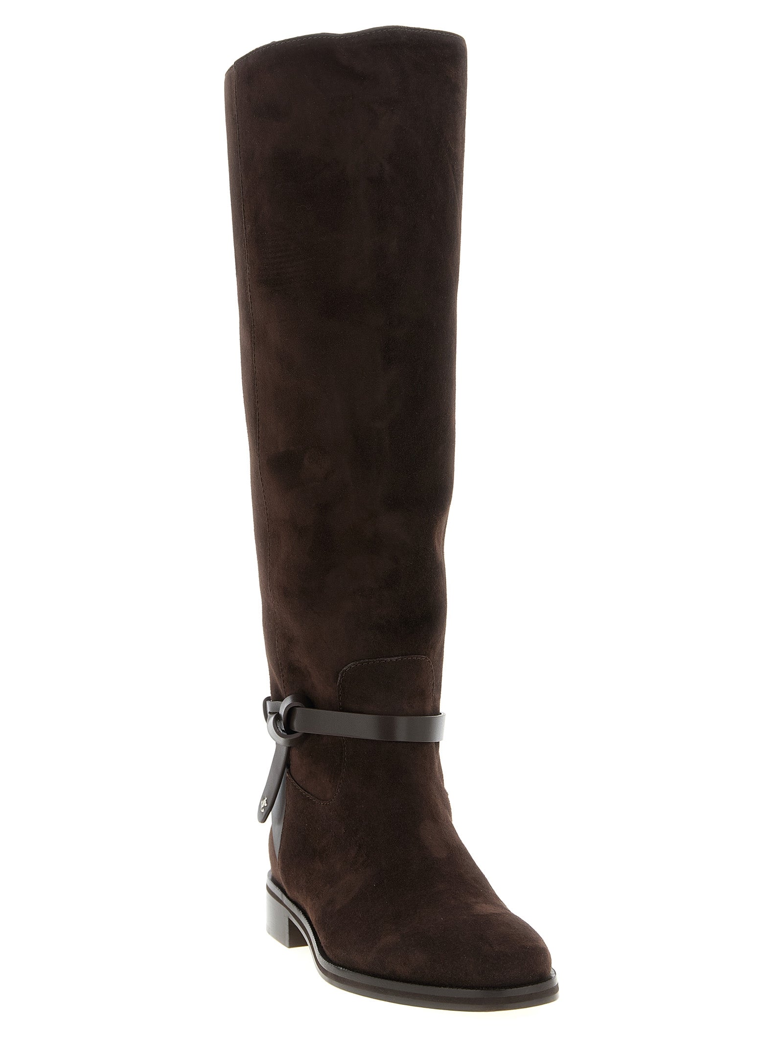 Indulge in the exquisite elegance of Jimmy Choo's Lawton over-the-knee boots, crafted from sumptuous suede, embodying timeless sophistication and luxury allure.