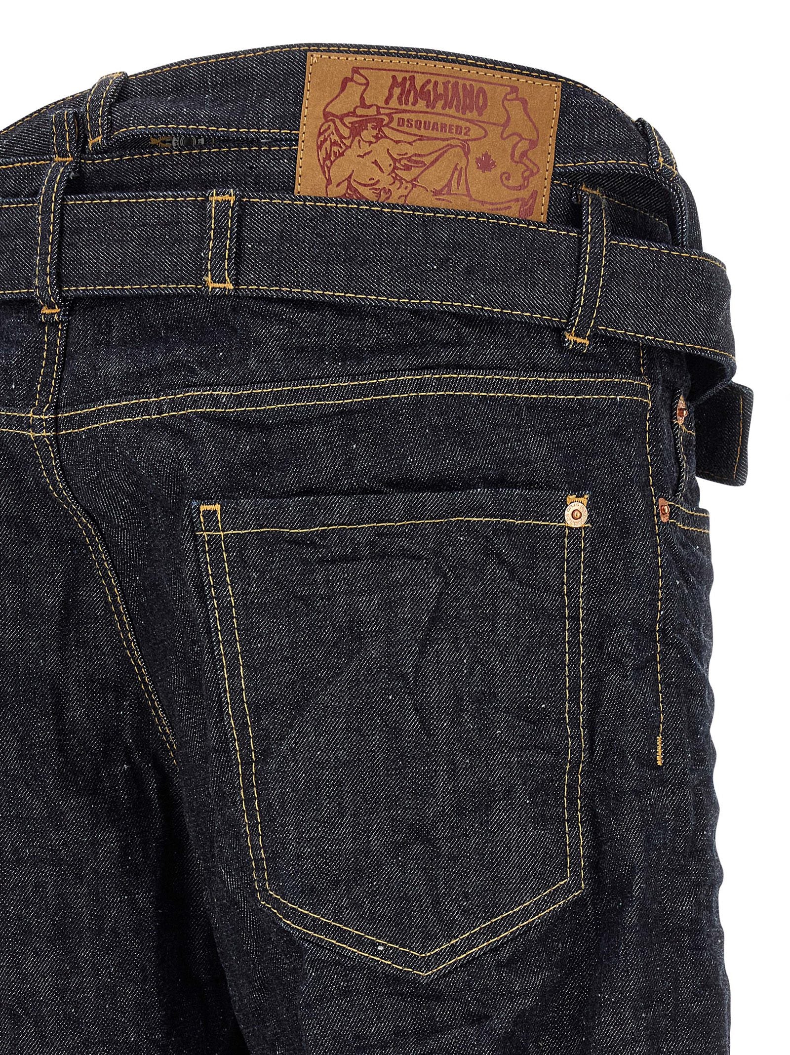 Dsquared² Blue Cotton Straight-Leg Jeans - Luxury Designer Denim