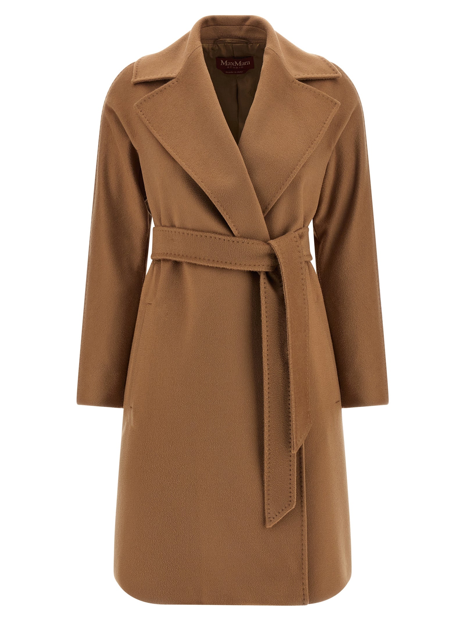 Indulge in the exquisite Max Mara Brown Virgin Wool Coat, a masterpiece of Italian craftsmanship that embodies timeless elegance and sophisticated allure for discerning tastes.