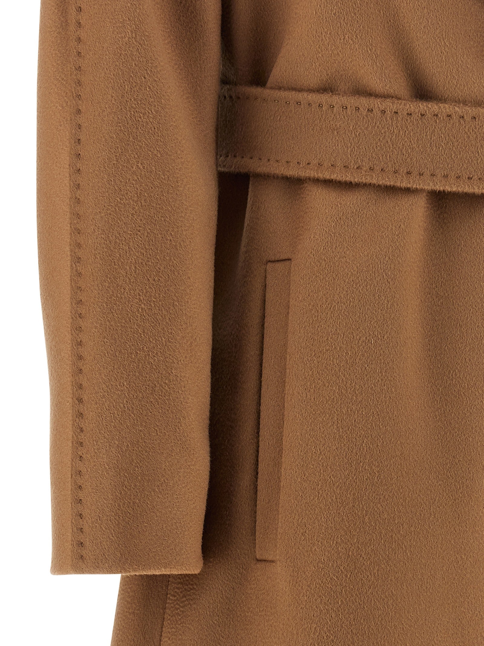 Elevate your wardrobe with the Max Mara Brown Virgin Wool Coat, a masterpiece of Italian craftsmanship, exuding timeless elegance and sophisticated allure for every occasion.