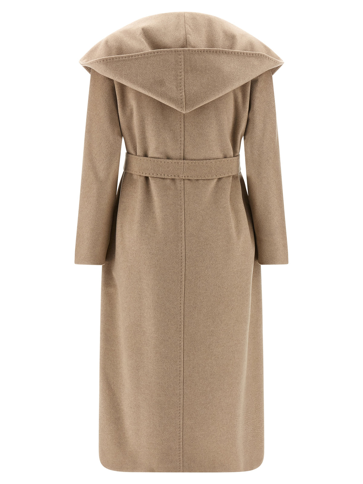 Indulge in the Max Mara Beige Cashmere Coat, where exquisite craftsmanship meets timeless elegance, perfect for those who embrace luxury and sophistication.