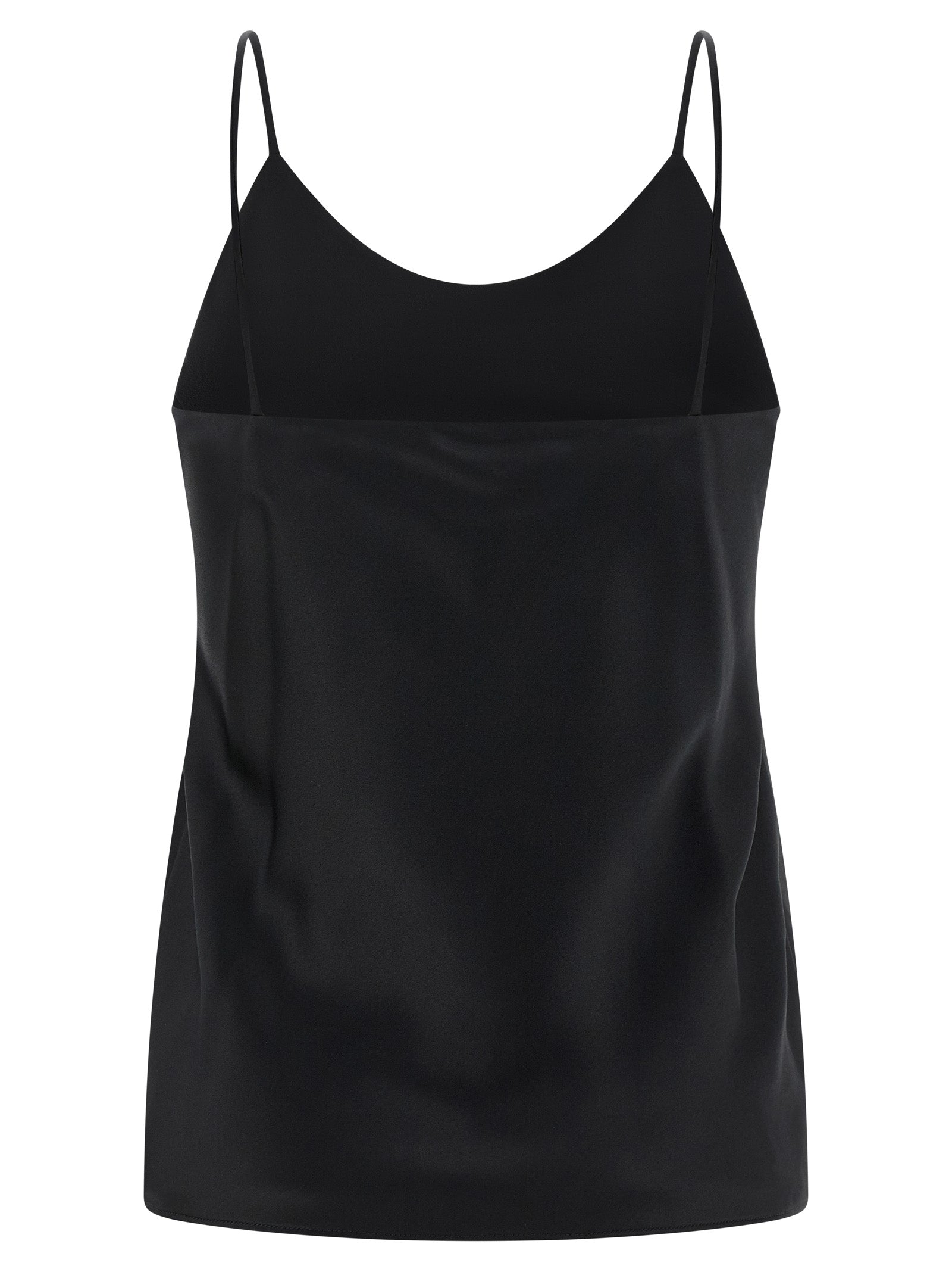 Indulge in the exquisite Max Mara Ontano Black Silk Tank Top, a luxurious staple crafted in Italy, perfect for elevating your sophisticated style and elegance.