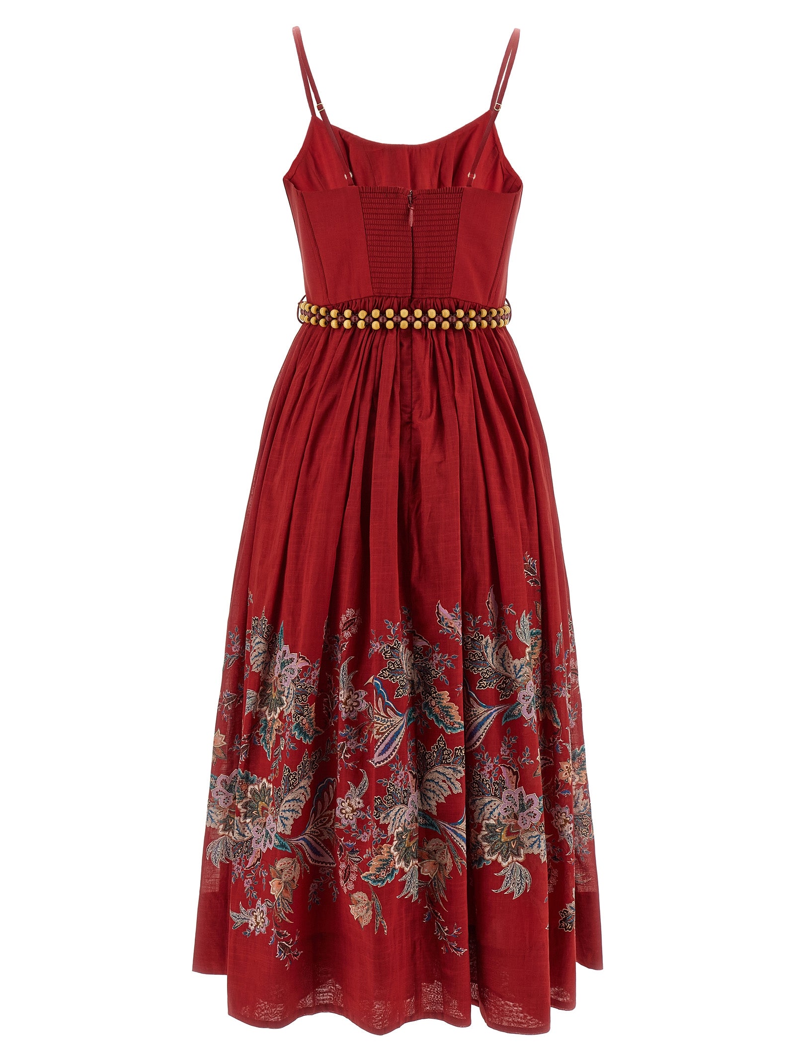 Elevate your elegance with the Zimmermann Rhiannon Cotton Midi Dress, a luxurious blend of artistry and comfort in vibrant Red Multi Paisley, perfect for any occasion.