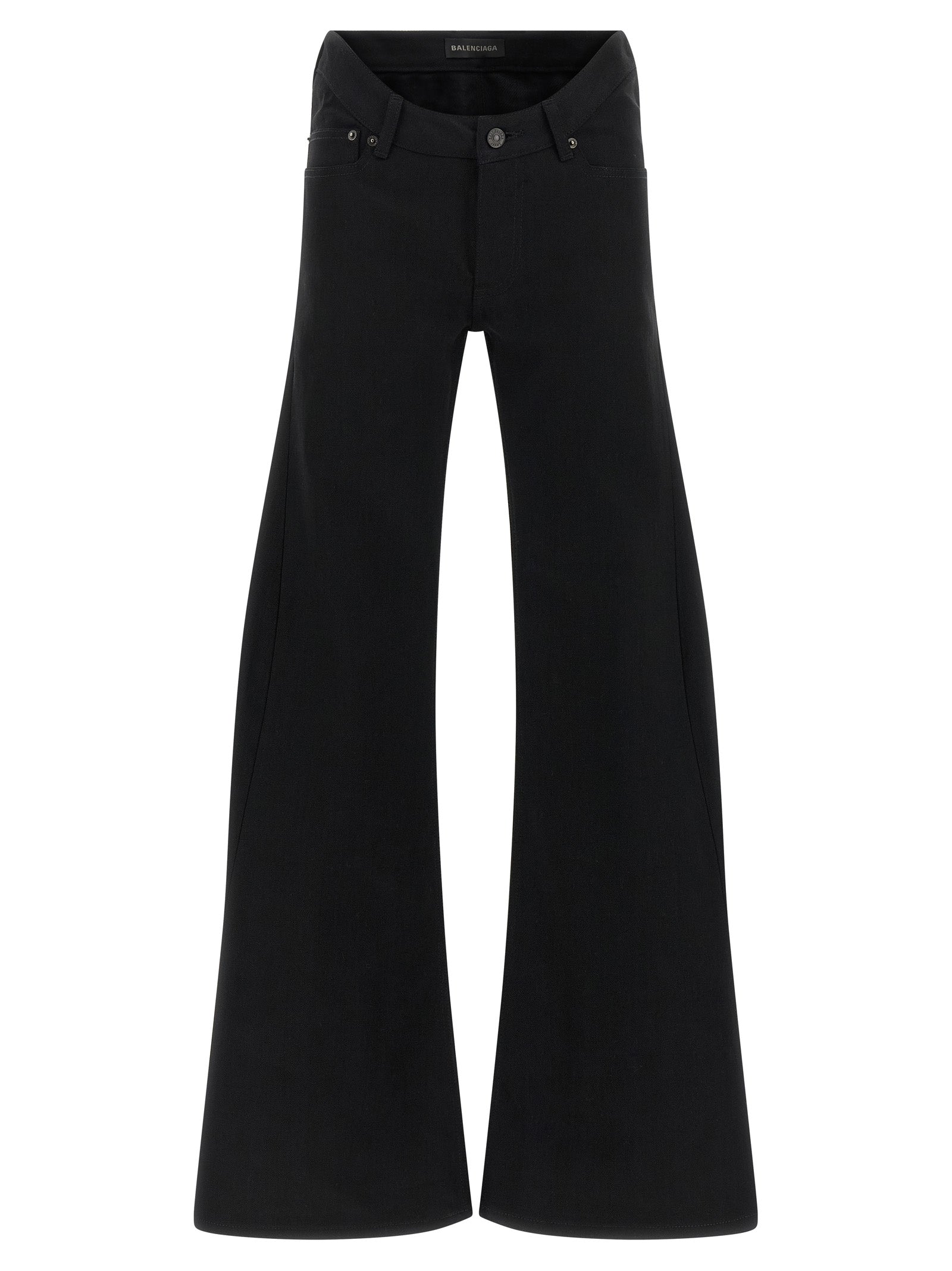 Balenciaga Black Cotton Flared Jeans - Designer Luxury Couture