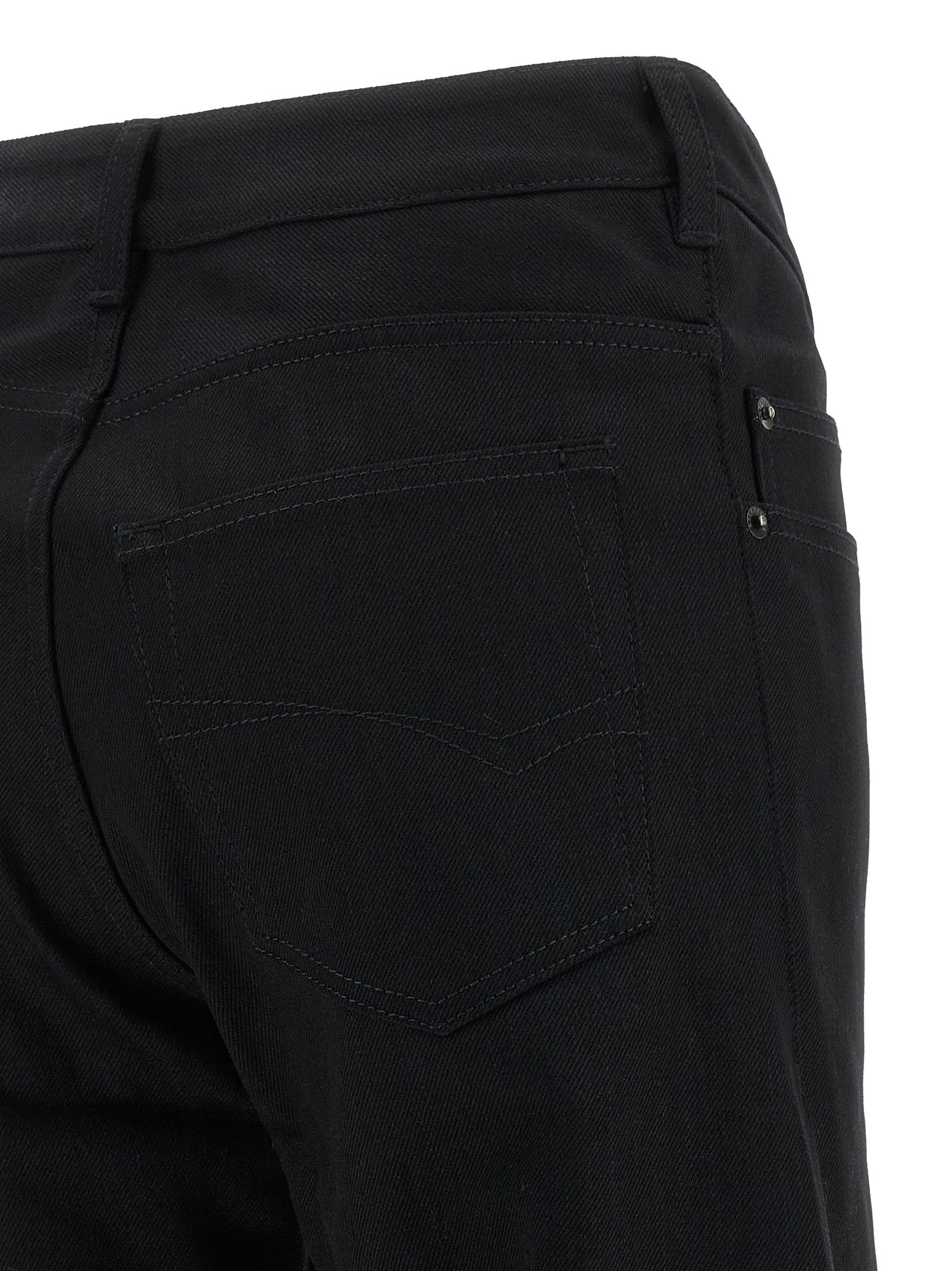 Balenciaga Black Cotton Flared Jeans - Designer Luxury Couture